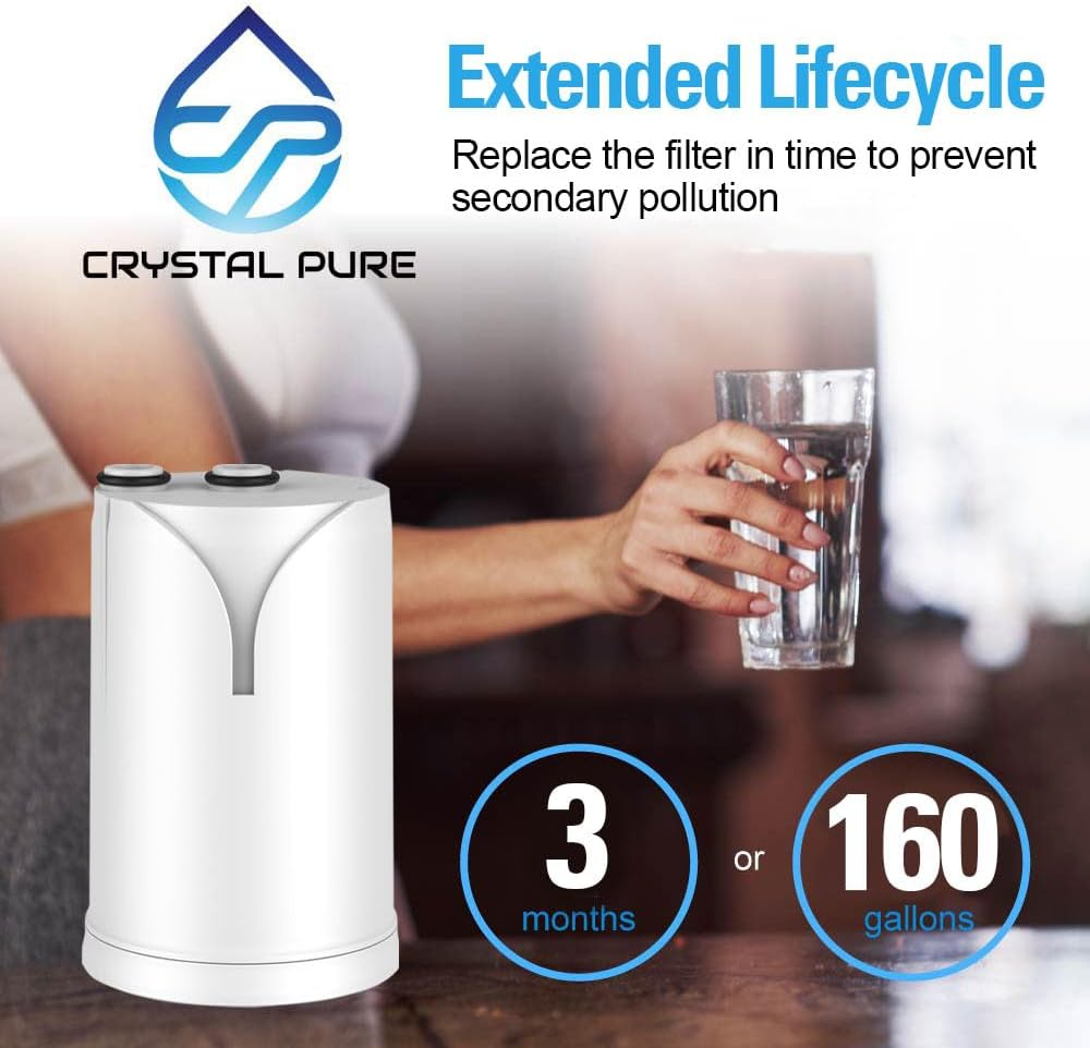 Crystal Pure Pack of 4 Replacement Water Filter Cartridge Compatible with Brita on Tap V-MF, on Tap Pro V-MF, on Tap HF, on Tap Advanced Water Filter System image number 3