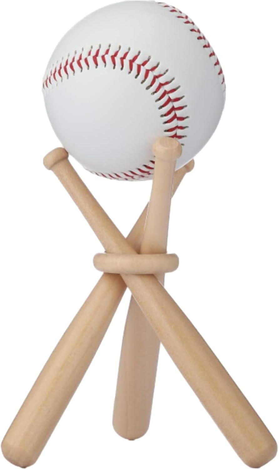 Baseball Stands for Display, Wooden Baseball Bats Display Stand Baseball Display Baseball Stands for Display for Tables for Kids and Sports Lover (Log) image number 5