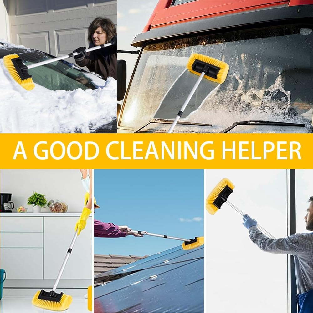 Long Handle Car Wash Brush, Can Be Extended and Disassembled for Easy Washing, Soft Bristle Cleaning Brush, Suitable for Cleaning Cars, Rvs, Boats, House Exteriors, Snow, Floors image number 4