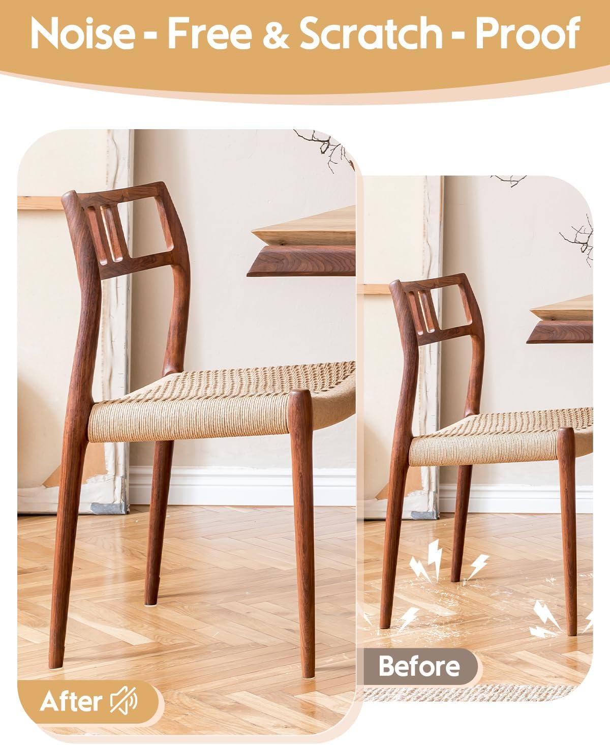 VABNEER Self-Adhesive Felt Gliders, 20 Mm (Pack of 132), 5 Mm Thick Felt Pads for Chairs and Furniture Feet, Protection for Wooden Floors, Laminate & Tiles, Noise Dampening & Scratch Prevention image number 5