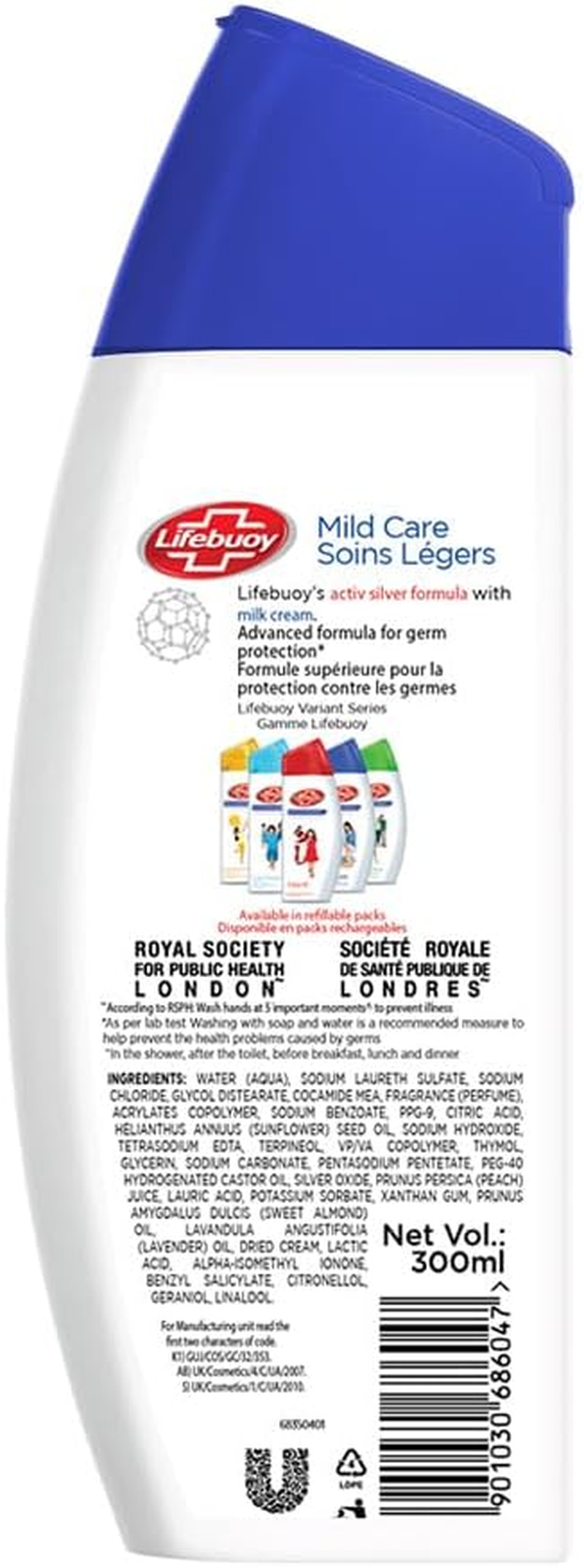 LIFEBUOY BODY WASH MILD CARE 300 ML | Gentle Milk Cream Formula with Superior Germ Protection image number 2