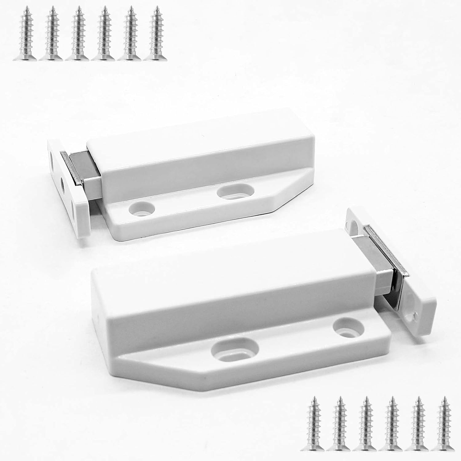 Hitefu 2PCS Magnetic Push Latches, Heavy Duty Magnetic Touch Latches, Push to Open Cabinet Catch Hardware for Large Doors Cabinet Cupboard Drawer Pop Out Latch(Black) image number 3