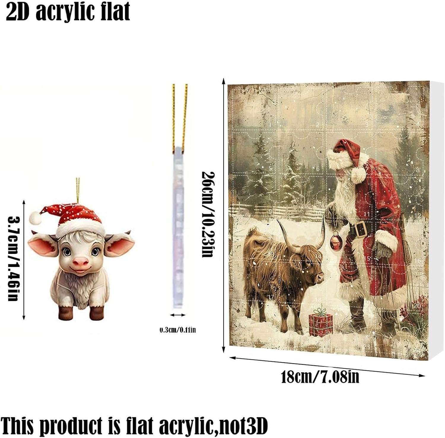 Highland Cattle,Christmas 2024,Cute Highland Cow 2024，Collectible Funny Cow Set, for Kids & Adults - A image number 2