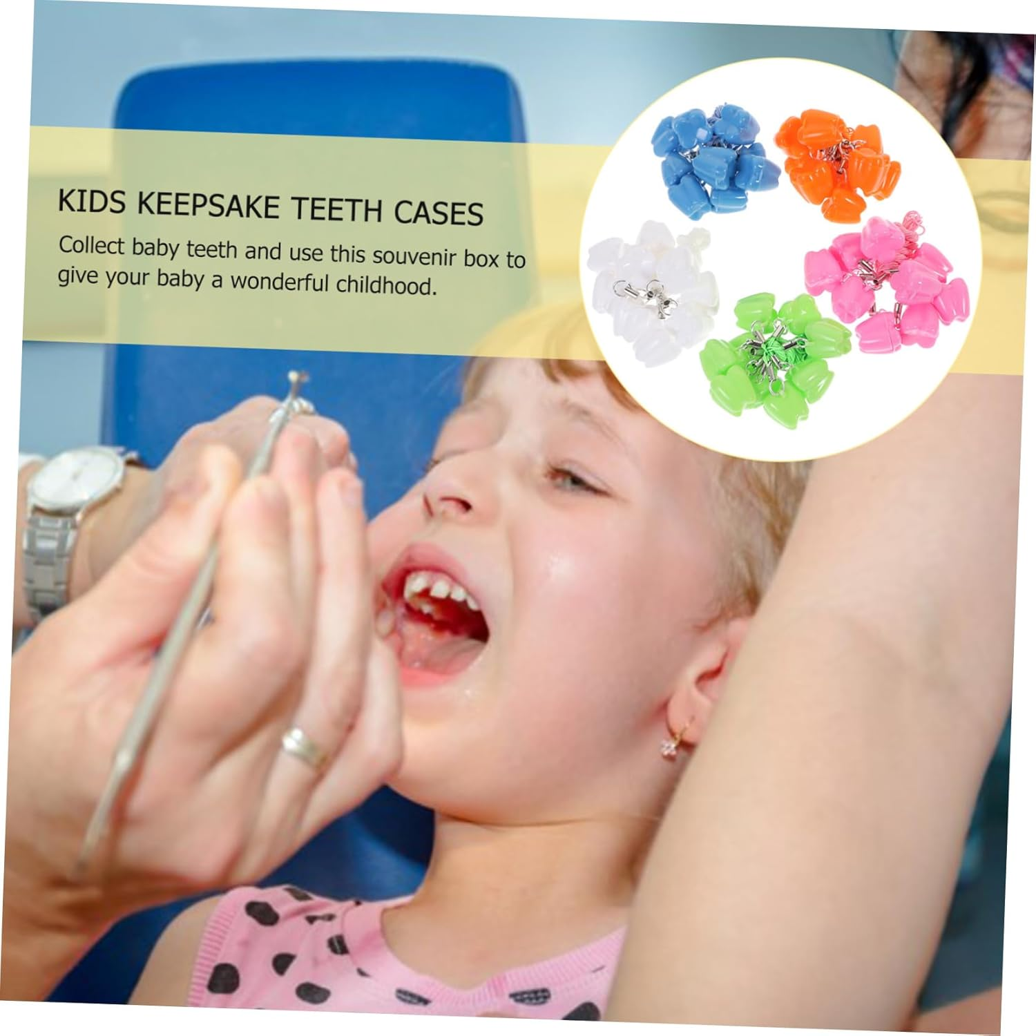 50Pcs Baby Teeth Keepsake Box Small Tooth Storage Organizer for Children Lovely Organizer Case Suitable for Baby Memory Preservation Random Color image number 3