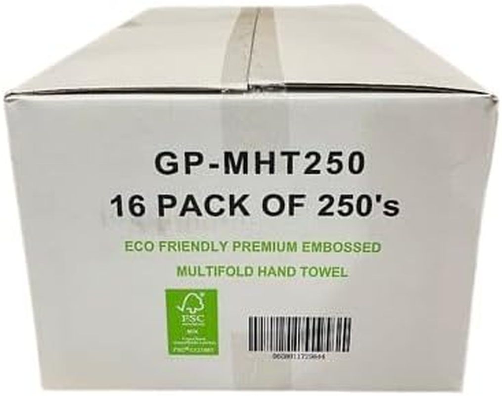 Gusspak Eco Friendly Premium Multifold Hand Towel 250 Sheets 23Cm X 23Cm Carton of 16, Embossed Virgin High White Towel**