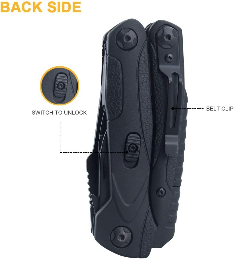 Roxon CM1349 Spark Multitool Plier, 14-In-1 Multitools Folding Plier, Multipurpose Outdoor Survival Portable Multi Tool Set image number 5