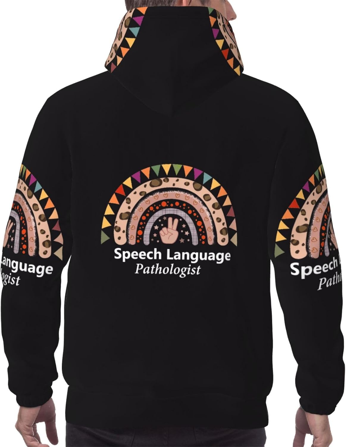 Yuhong Hub Speech Therapy Speech Language Pathologist Therapist Men'S Hoodie Long Sleeve Hooded Sweatshirt Pullover Shirts with Pocket Fleece Hoodie for Men image number 2