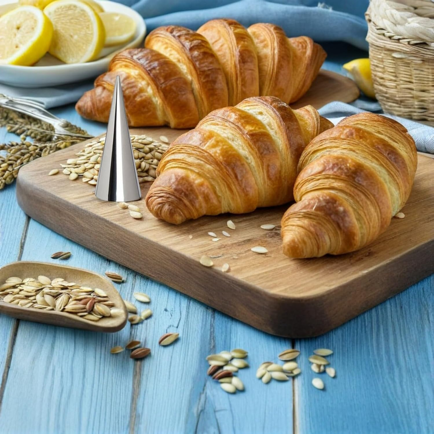 Jojofuny 80Pcs Stainless Steel Baking Tools Conical Horn Molds Croissant Pastry Maker Molds for Baking Home Use image number 3