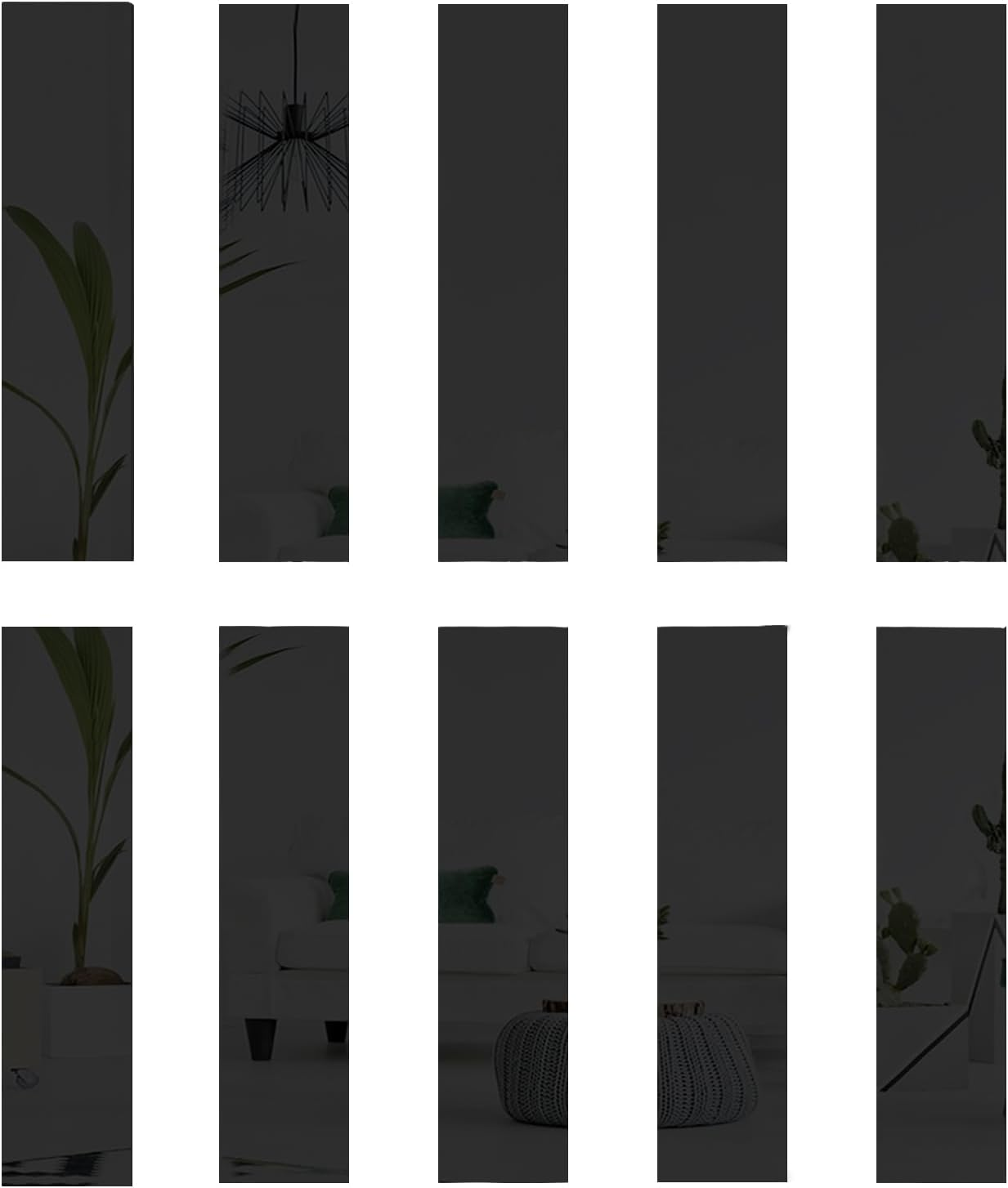 Mirror Wall Stickers, 10PCS 5 X 20Cm Silver/Gold/Black Self Adhesive Acrylic Mirror Stickers, Multifunctional Decorative Wall Decal for Living Room (Silver)