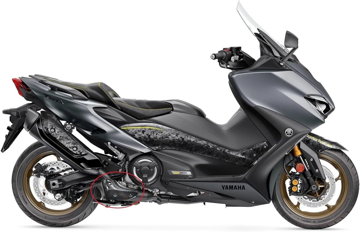 For TMAX 560 Motorcycle Accessories Parts Exhaust Cover Guard Real Quality Carbon Fiber TMAX560 Refit image number 1