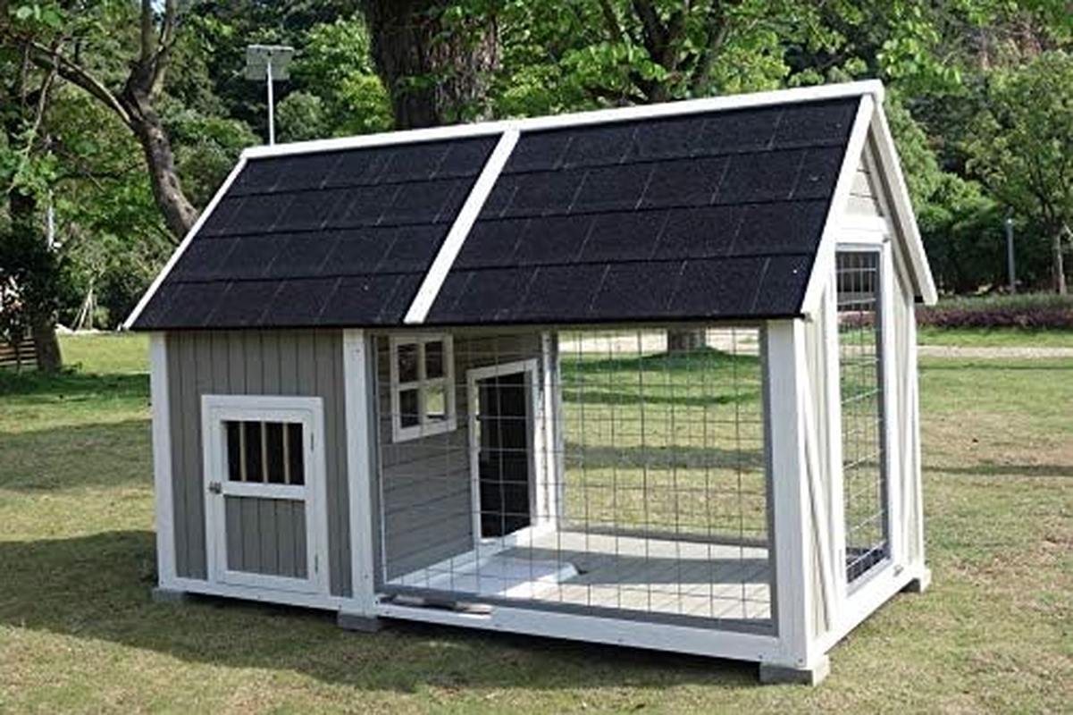 Manor Deluxe Outdoor Cat Enclosure, Grey, 210Cm X 110Cm X 130Cm, Wood, Weather Resistant, Easy Assembly, Comfortable