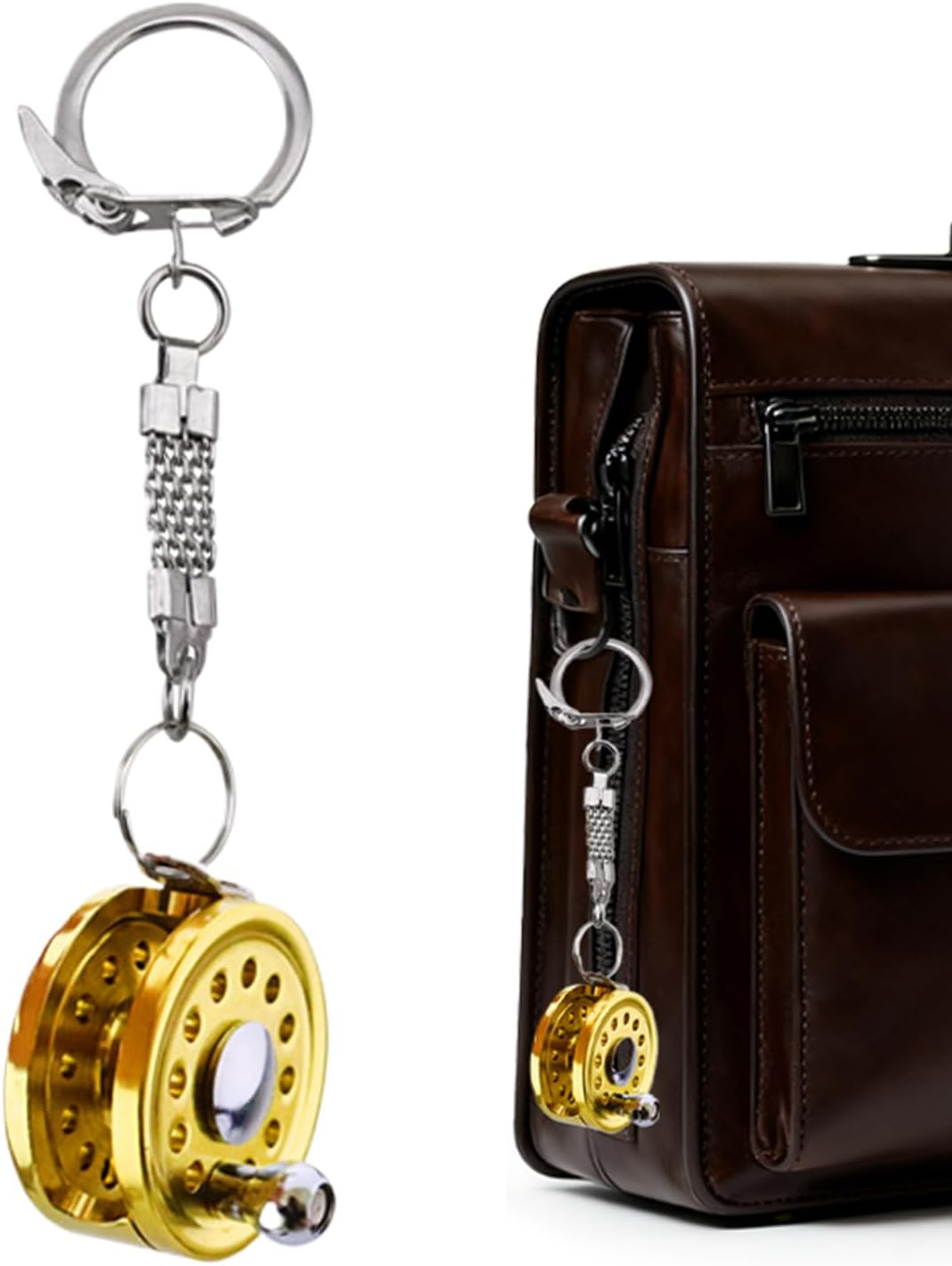 DAWCBVJQ Key Ring - Fishing Reel Ornament | Fishing Tackle Fidget Keychains,For Purse Wallet Phone Handbag Luggage Truck Car Travel Office Home School Party Men Women Kids