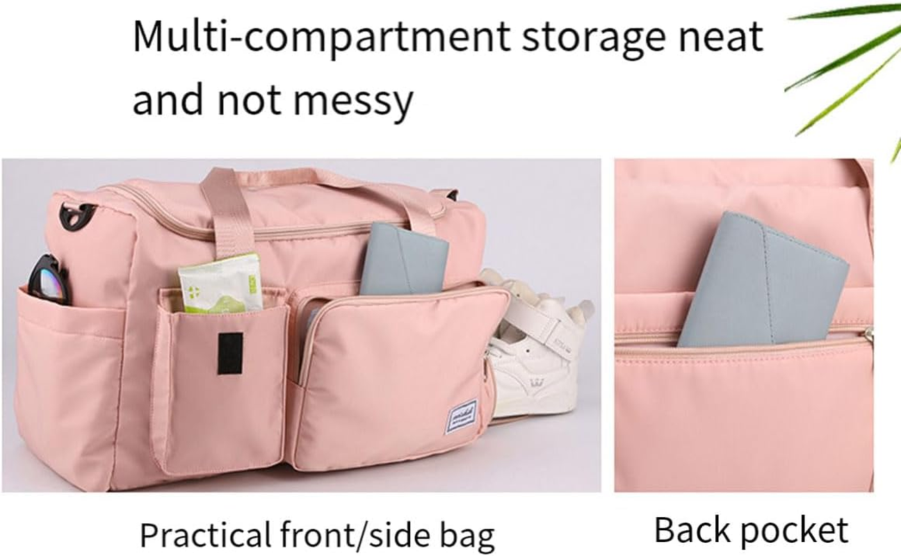 AIMALL Portable Waterproof Travel Duffle Bag - Multi-Pocket Carry-On Luggage with Shoulder Strap, Ideal for Gym, Sports, and Weekend Trips - Blue image number 6