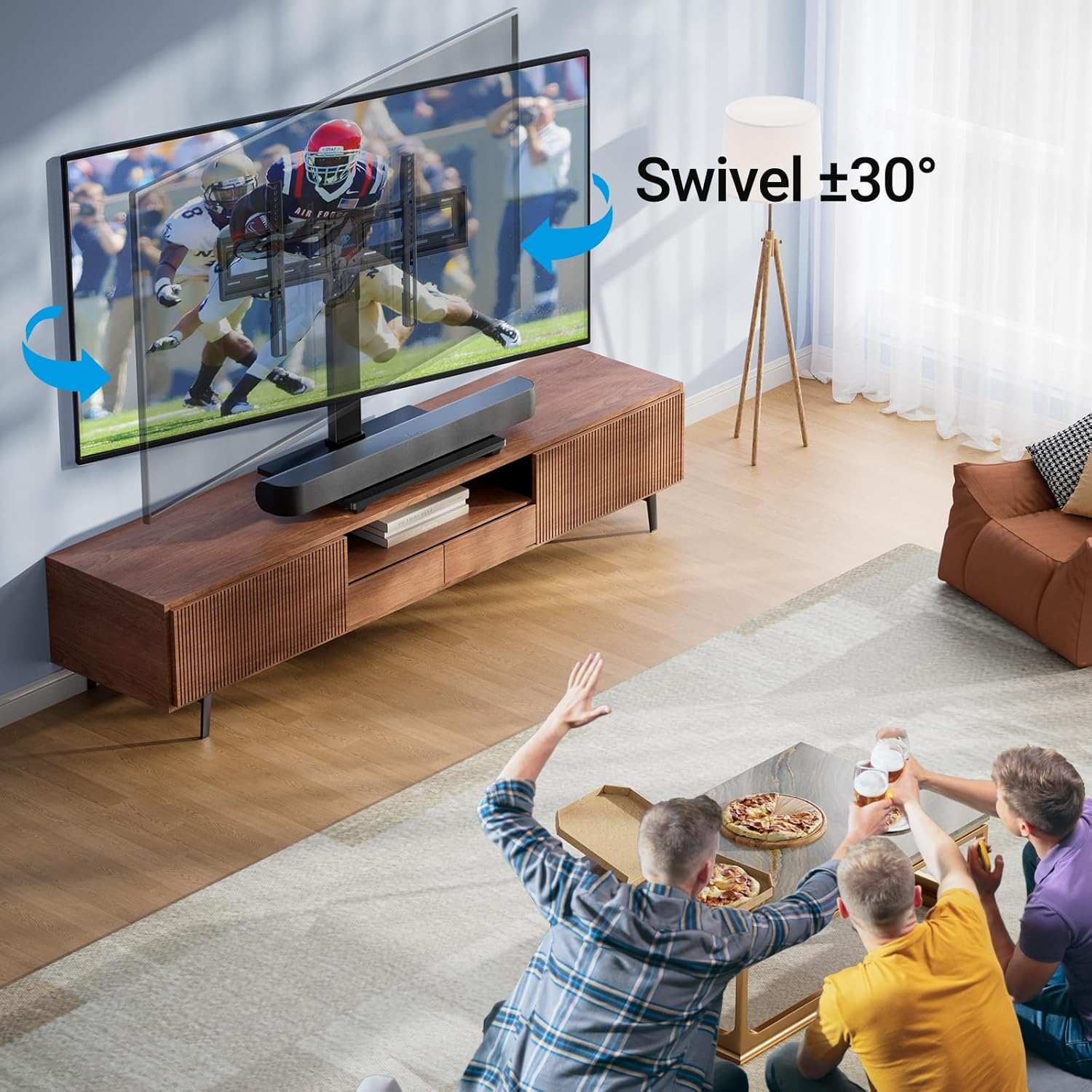 PERLESMITH TV Stand for 37 to 75 Inch Tvs, Height Adjustable TV Stand Mount with Tempered Glass Base& Wire Management, VESA 600X400Mm, Holds up to 99 Lbs, PSTVS13 image number 1