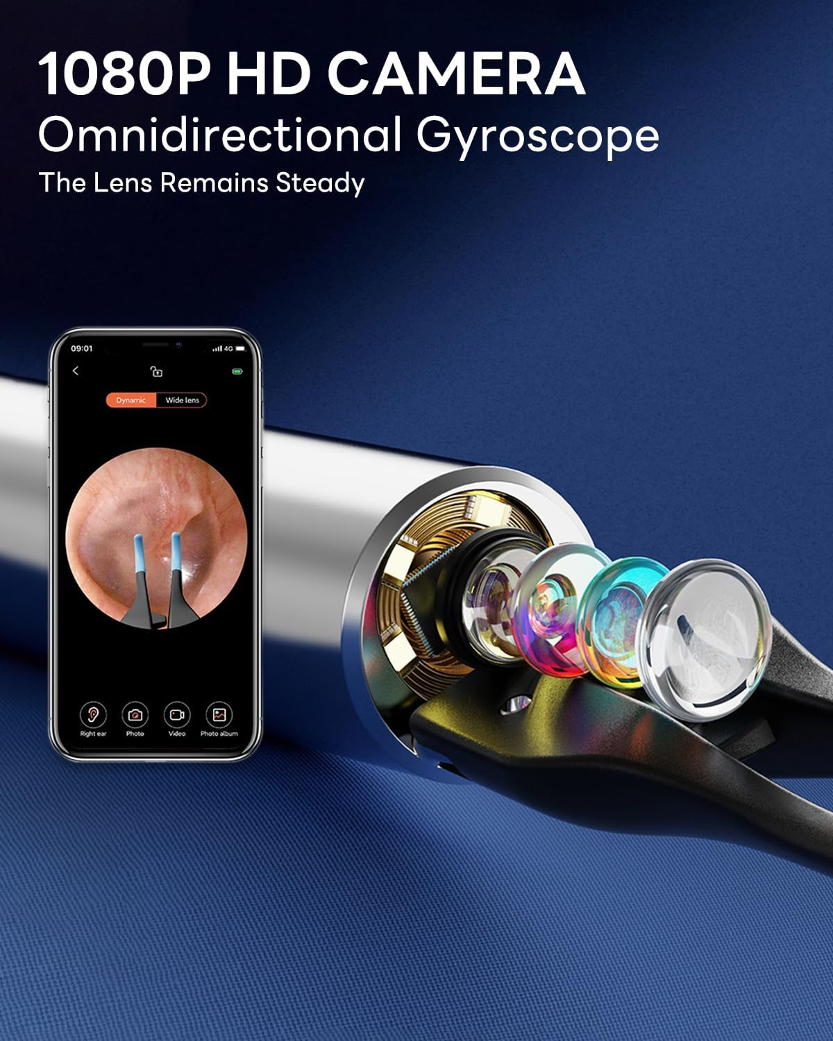 MEKK Ear Wax Removal Tool S8 with 12 MP Camera, Stainless Steel Tweezers, 8 Ear Spoons, Wireless Otoscope Ear Cleaner for Ios & Android