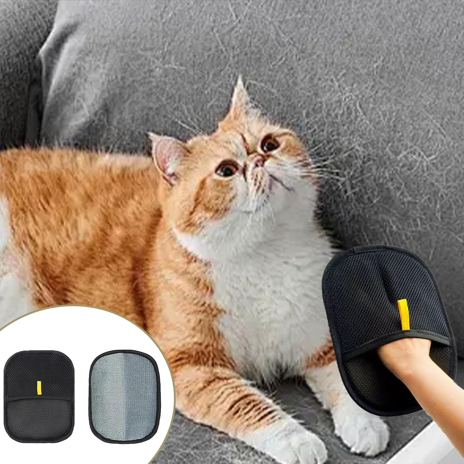 Mniimaluxe Pack of 2 Hair Removal Gloves for Breeding Animals, Pet Hair Remover Glove, Fur Magnetic Glove, Paw Moon, Pet Hair Remover Glove, Cat Hair Remover Glove