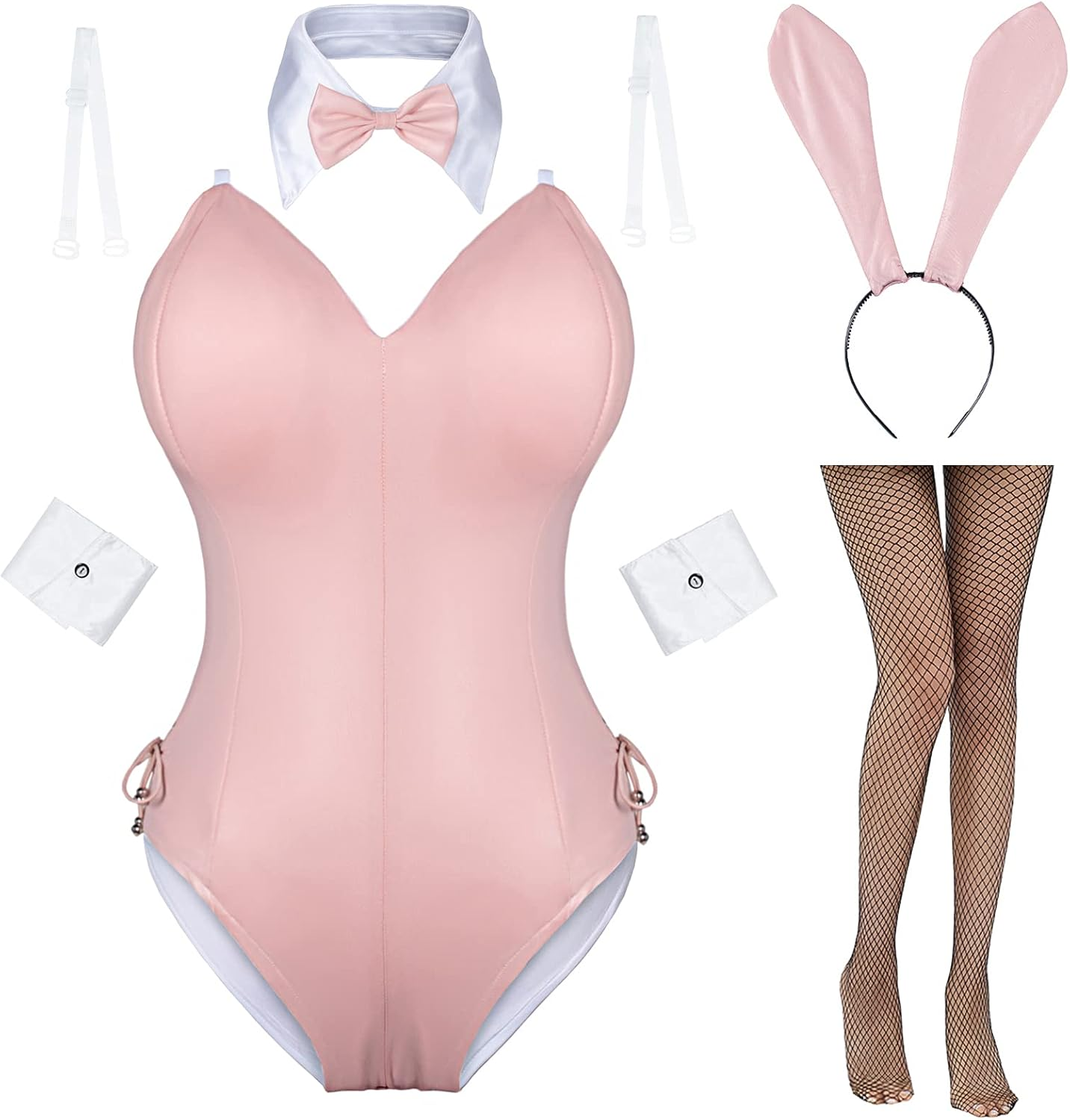 Aimina Womens Bunny Costume Girl Suit Senpai Cosplay Anime Role Costume One Piece Bodysuit Stockings Set