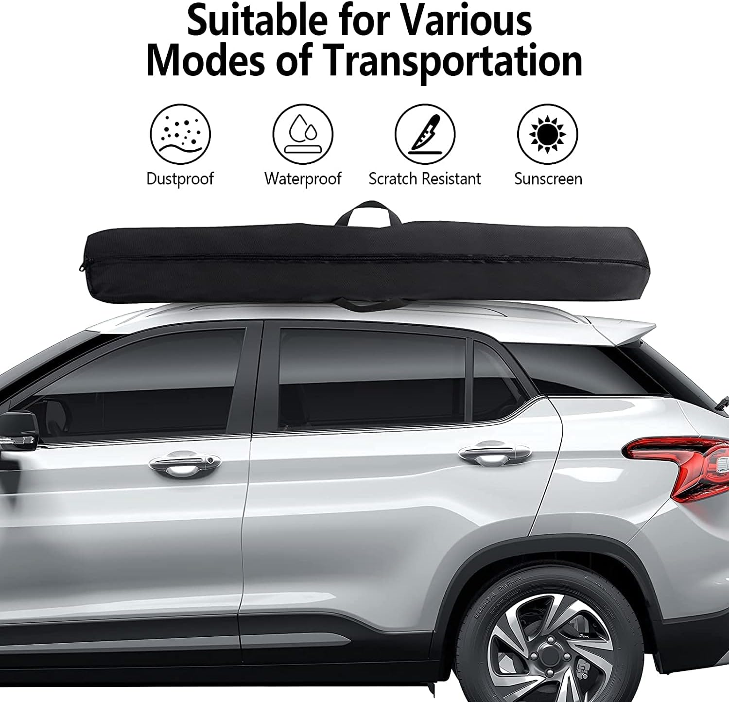 Twin Size Mattress Bags for Moving and Storage,Waterproof Dust-Proof Mattress Storage Bag with 4 Handles and Zipper,Reusable Mattress Cover for Outdoor Mattress Protector,Black image number 2