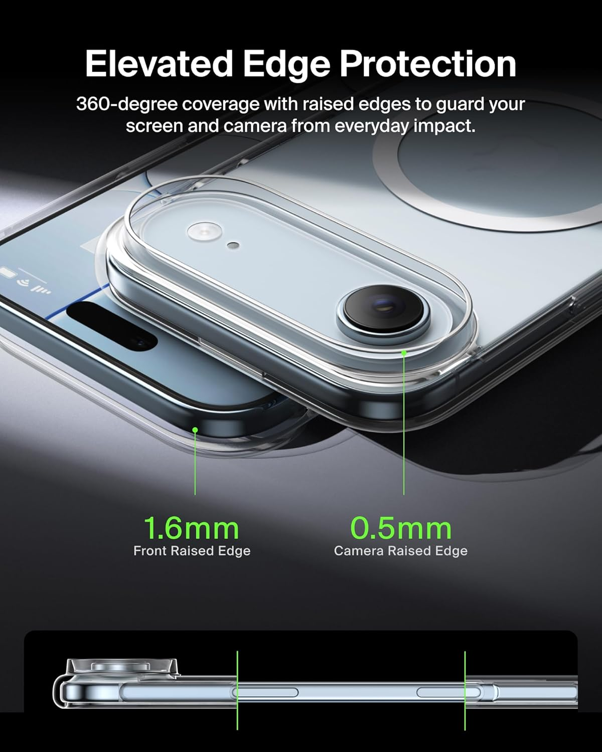 Belkin Msa033Qccl Clear Case for Iphone Air, Magsafe/Qi2, 25W, Built-In Magnet, Thin, Ultra Shockproof, UV Resistant, Anti-Yellowing Soft TPU, Clear image number 4