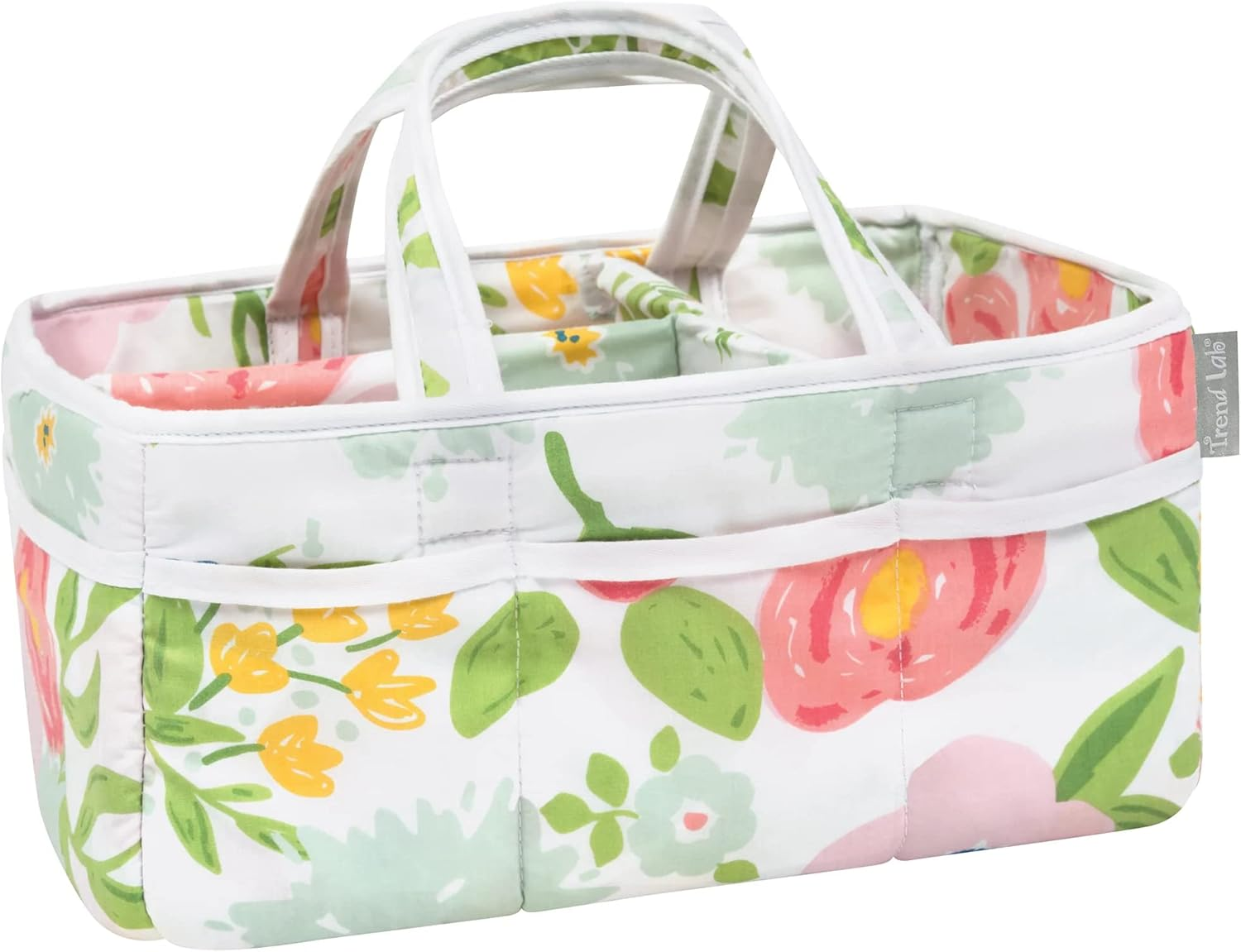 Trend Lab Floral Storage Caddy Diaper Organizer for Baby Nursery and Changing Table Accessories, 12 in X 6 in X 8 In image number 4
