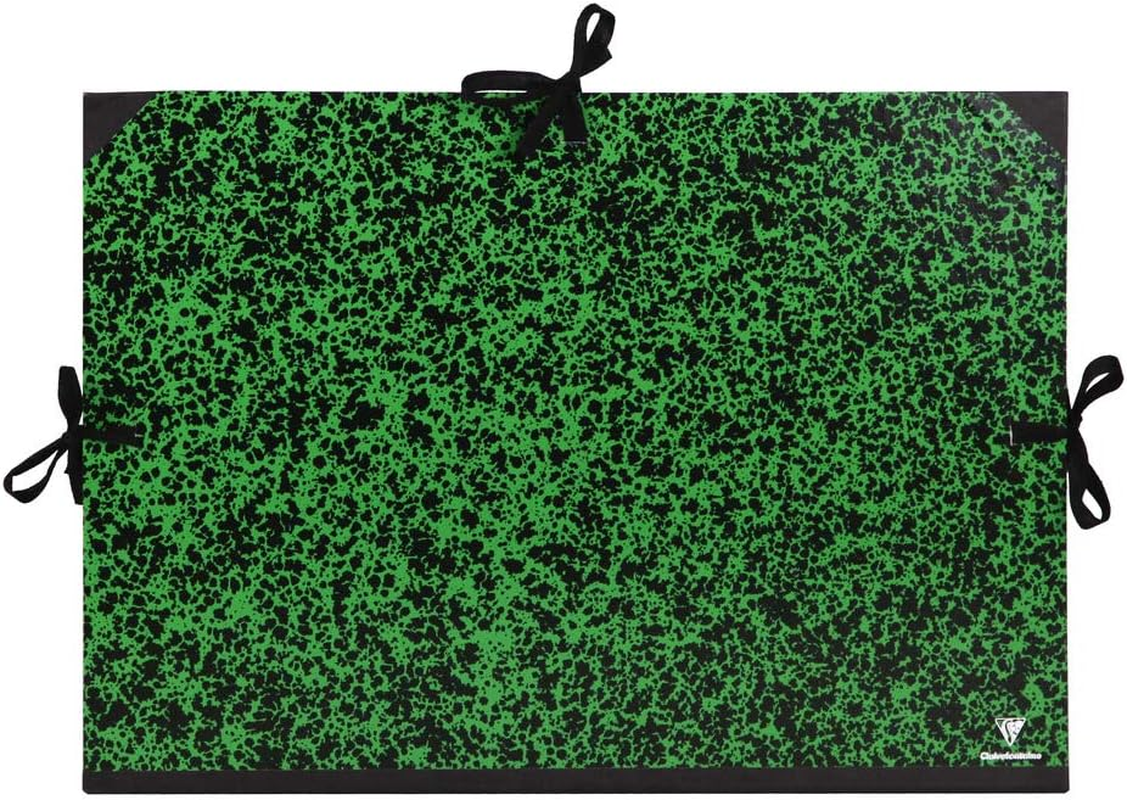 Clairefontaine - Ref 93245C - Annonay Art Folder - A4 Size, Elastic Strap Closure, 30Mm Spine, White Paper Lining, Acid Free - Suitable for Transporting Artwork, Green