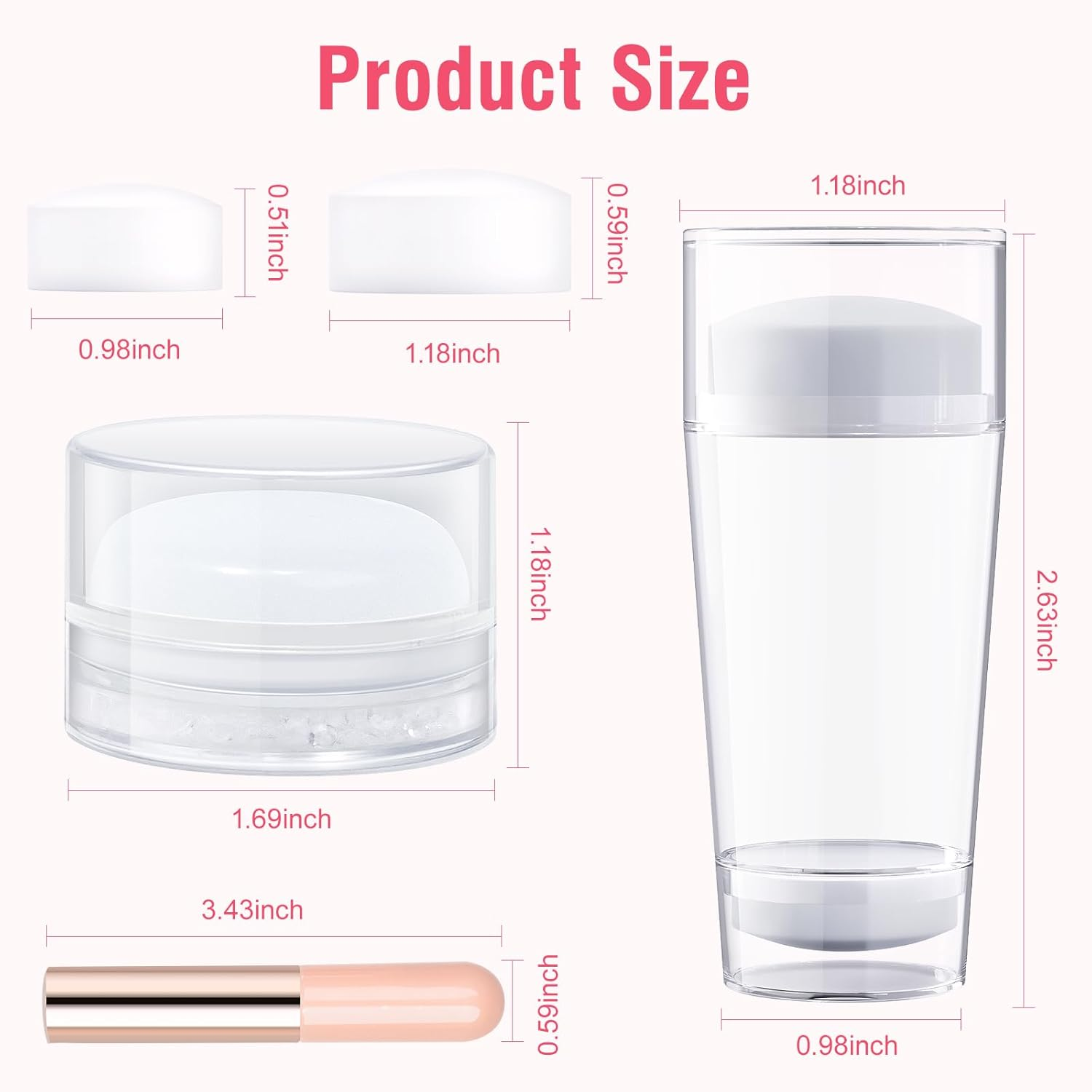 French Tip Nail Tool, Nail Stamp Long & Short Jelly Nail Stamper, Silicone Nail Brush, French Manicure Kit Upgraded Model Tear-Resistant, Nail Art Tools for DIY Salon & Home