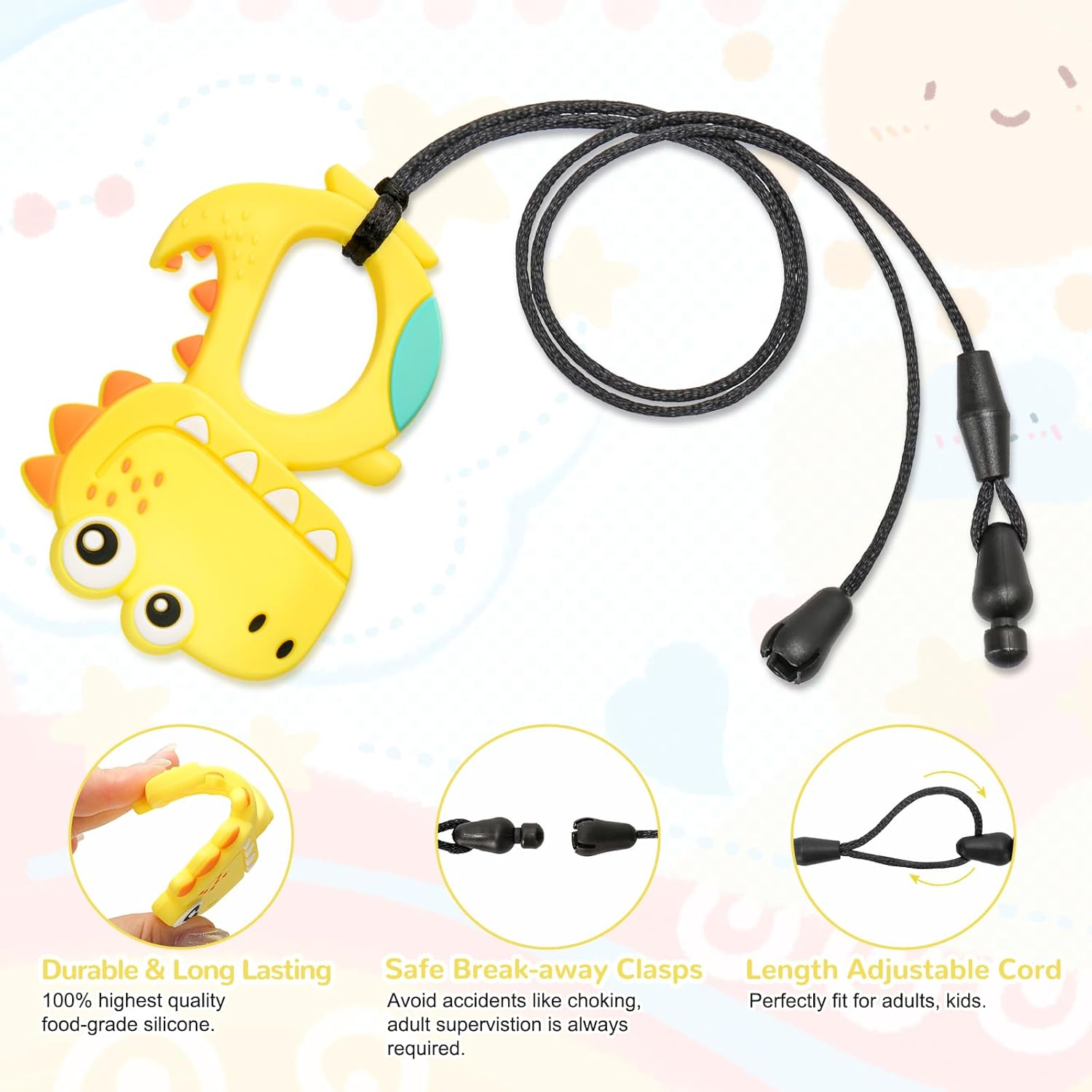 MR.TIMELAG Baby Chewing Teether - Bpa-Free Silicone Teething Toy for Infants 3+ Months, Soothing Textured Chew Toy for Sore Gums, Easy-To-Hold Teething Relief with Massage Nubs Chewing Big-Eyed image number 5