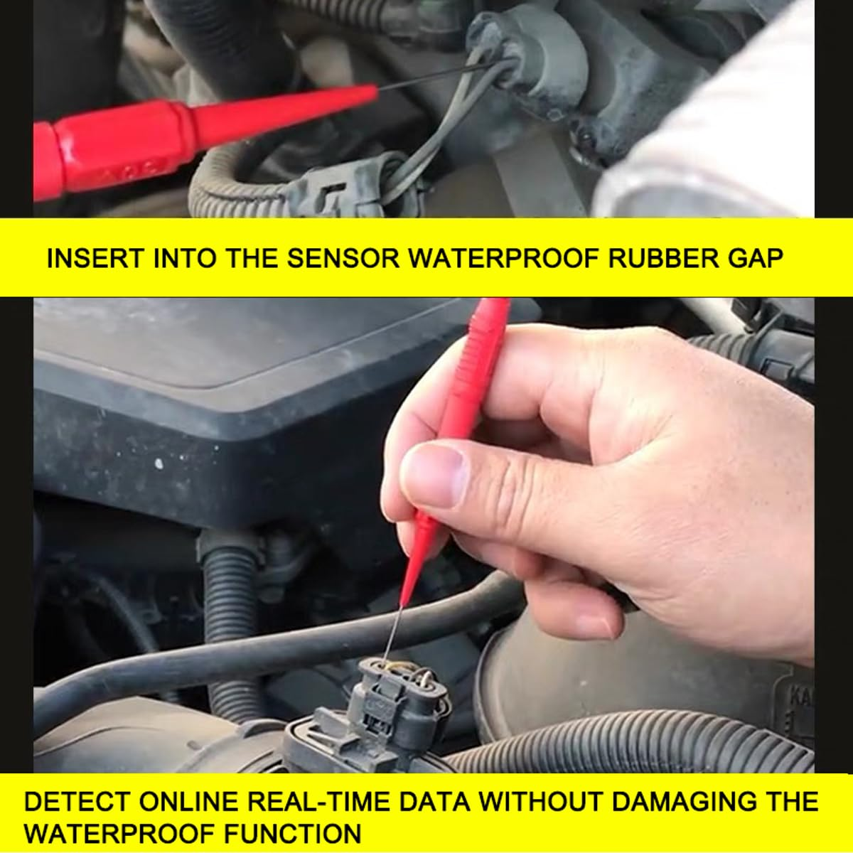 10PCS 0.7Mm Test Probe Pins, Non-Destructive Insulation Wire Piercing Needle, Stainless Steel Back Probe Pins, Tip Multimeter Probes for Banana Socket Plug, Car Tester (5 Color) image number 2