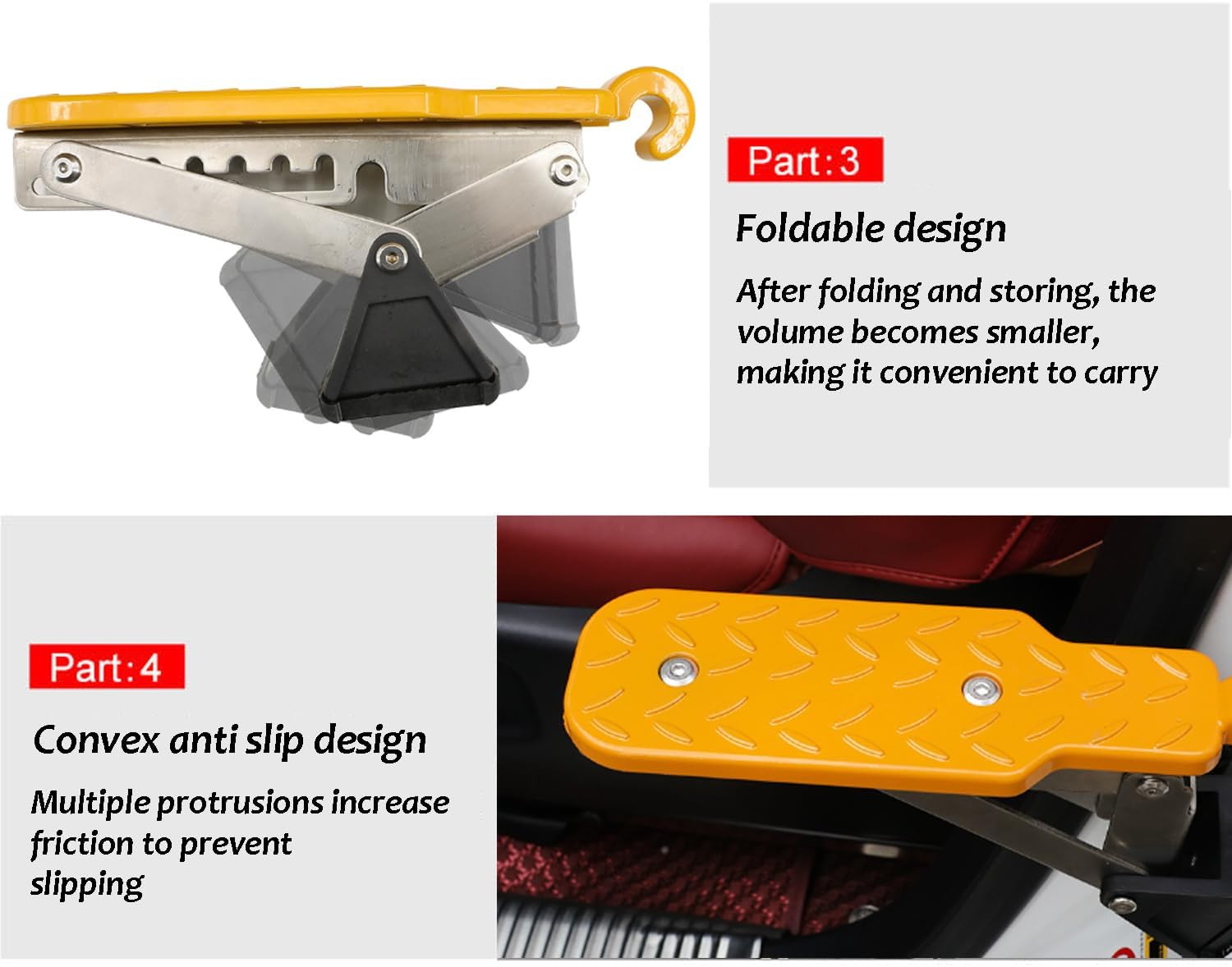 Car Door Step Feet Stand Roof Rack Door Latch Step Universal Adjustable image number 6