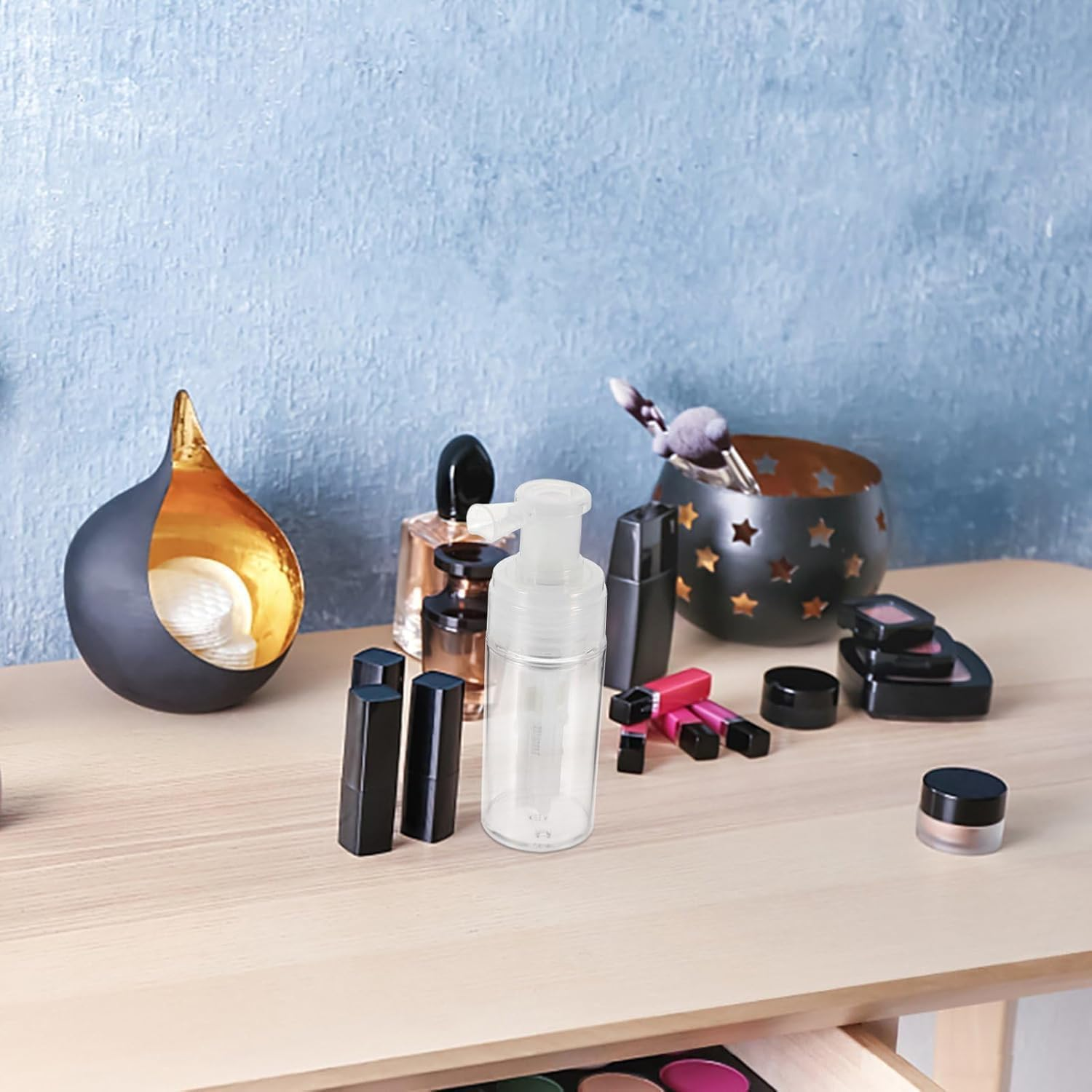 Transparent 110Ml Powder Spray Bottle, Empty Powder Travel Cosmetics Blower, Refillable Hair Fiber Applicator for Hair Salon, Home, Beauty Multi-Purpose,Styling Products,Hair Sprays image number 2