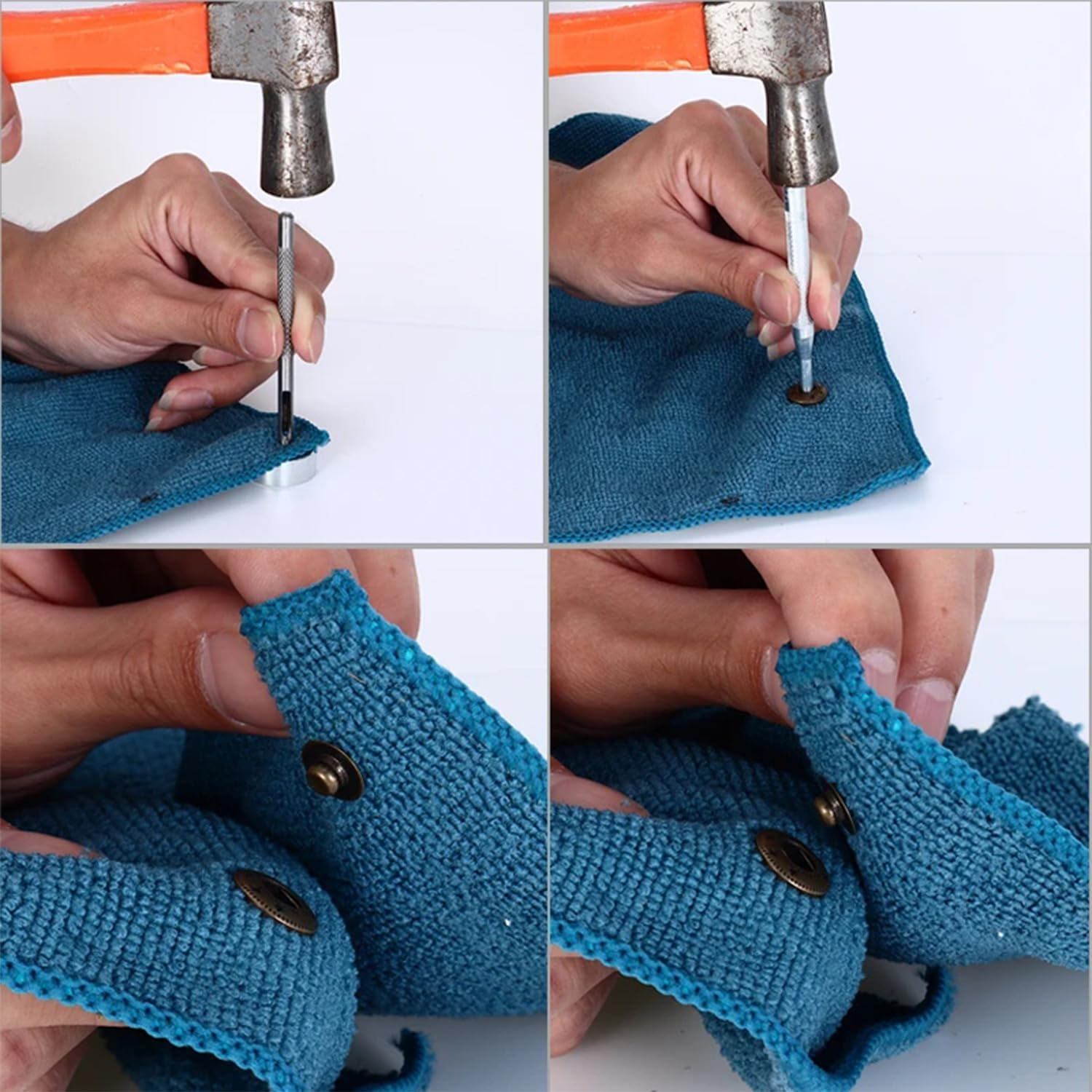 45 Sets Snap Fasteners Kit 15Mm Stainless Steel Metal Snap Fasteners Kit with 4 Install Tools 3 Color Leather Snaps for Thin Leather, Jacket, Jeans Wear, Bracelet, Bags，Diy Crafts image number 3