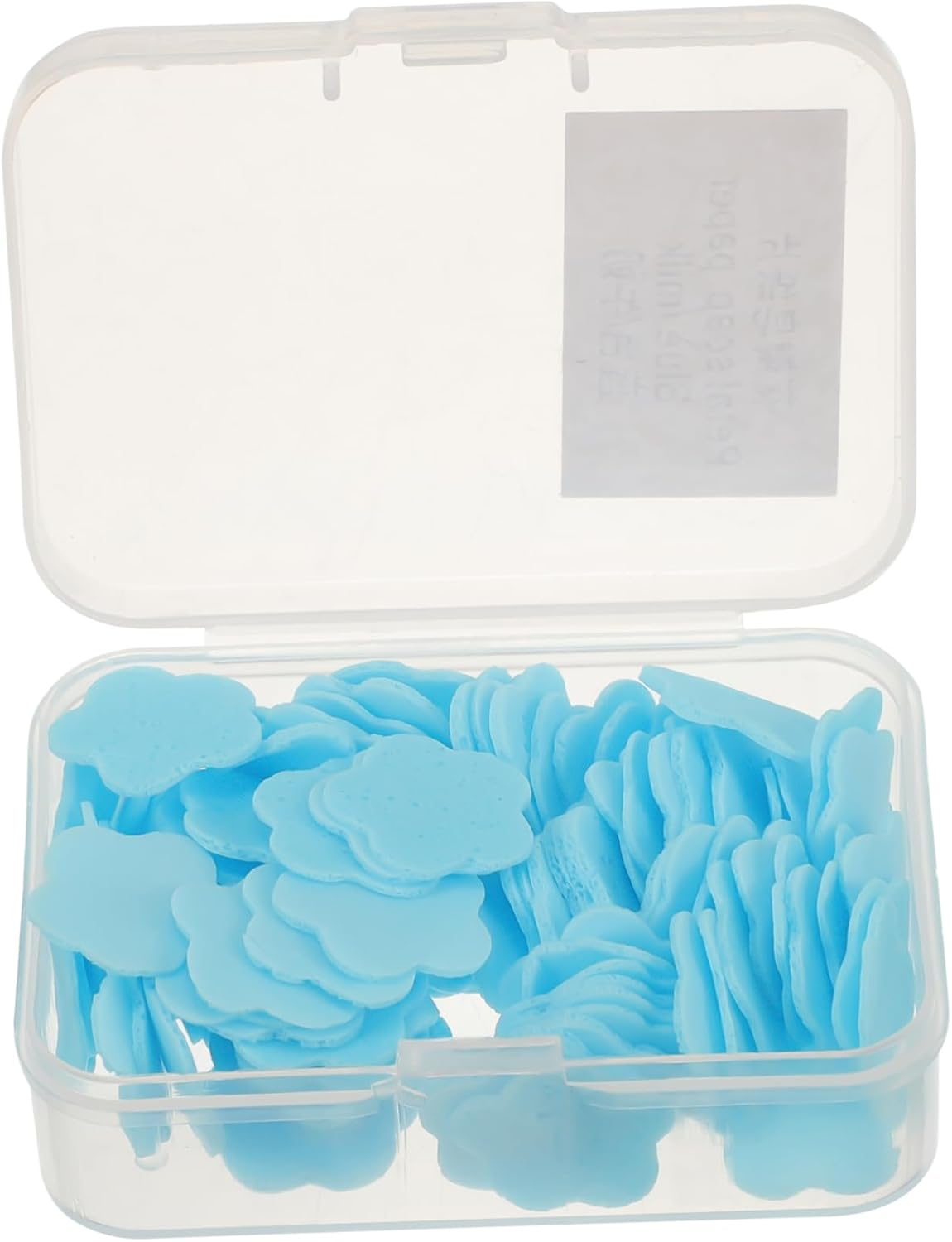 NULYLU Portable Travel Soap Sheets Box Mini Soap Paper for Boys and Girls Blue Milk Scent