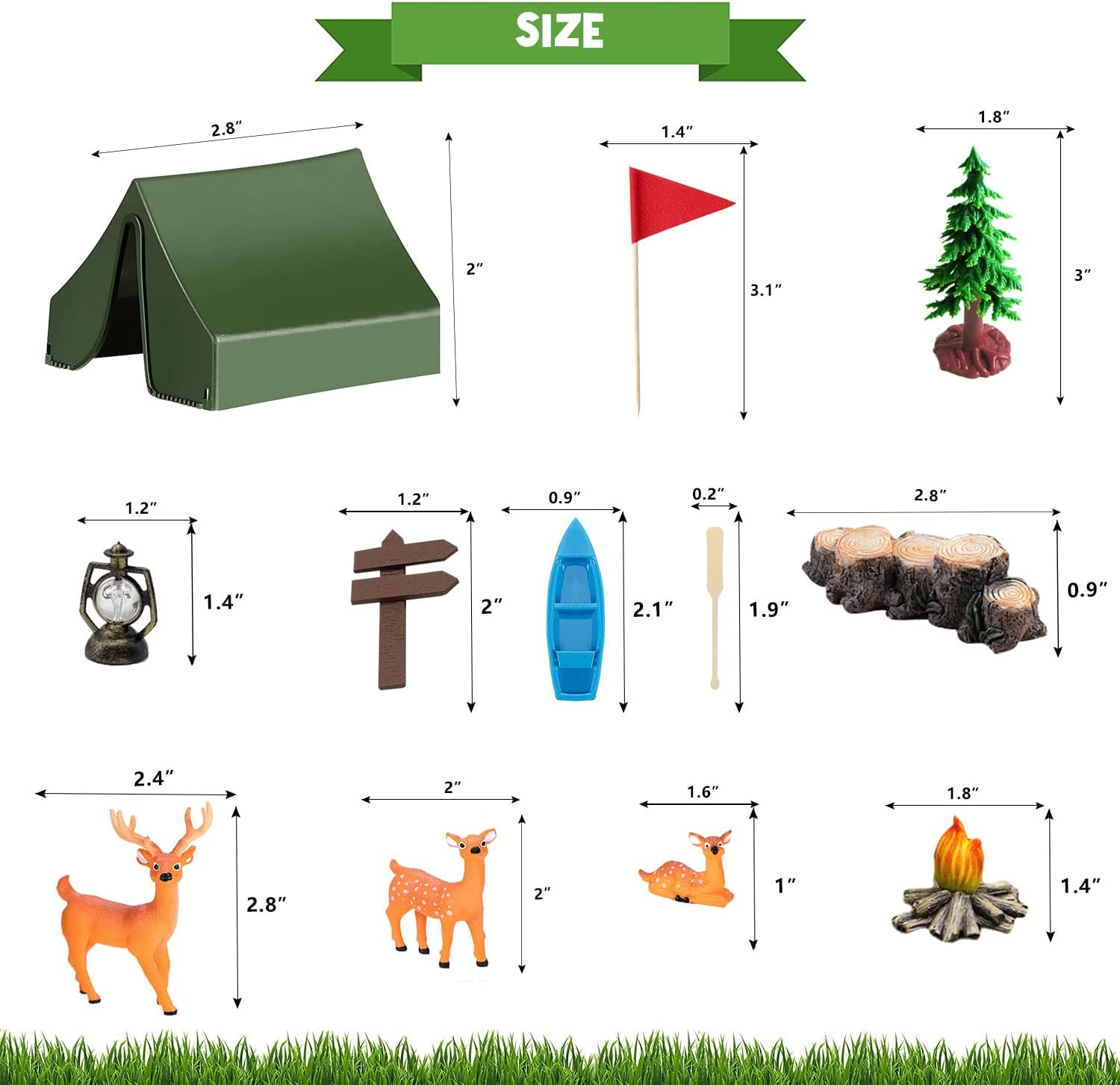 15PCS Camping Cake Decorations - Camping Cake Toppers Fireside Camp Decor Set for Kids Camper Camping Fans' Birthday Party Cake Decors
