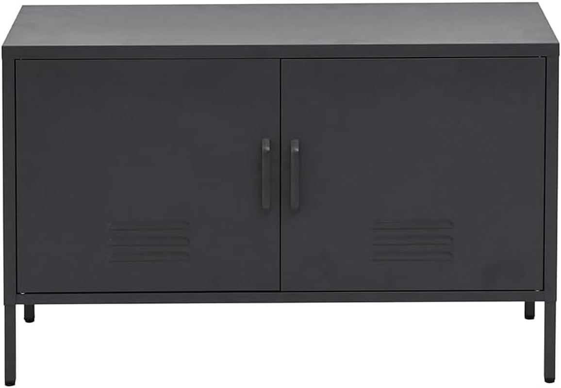 Artissin Locker, Metal Sideboard Buffet Cabinet Bedside Table Shoe Storage TV Cabinets Organiser Home Bedroom Kitchen Living Room Bathroom Furniture, with Adjustable Shelf Handy Hook White