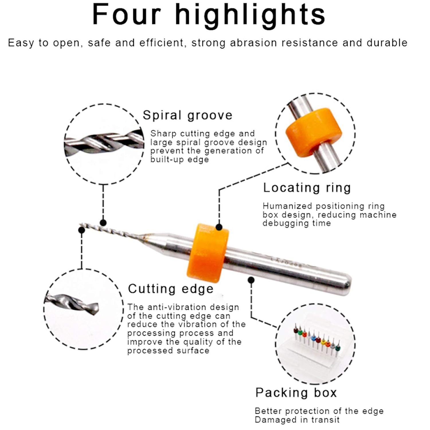KEWAYO 10Pcs PCB Drill Bits Set Spiral Flute Carbide 0.3Mm-1.2Mm Micro Drill Bits 1/8" Shank for Print Circuit Board Stone Dremel Jewelry CNC Punching Engraving image number 4