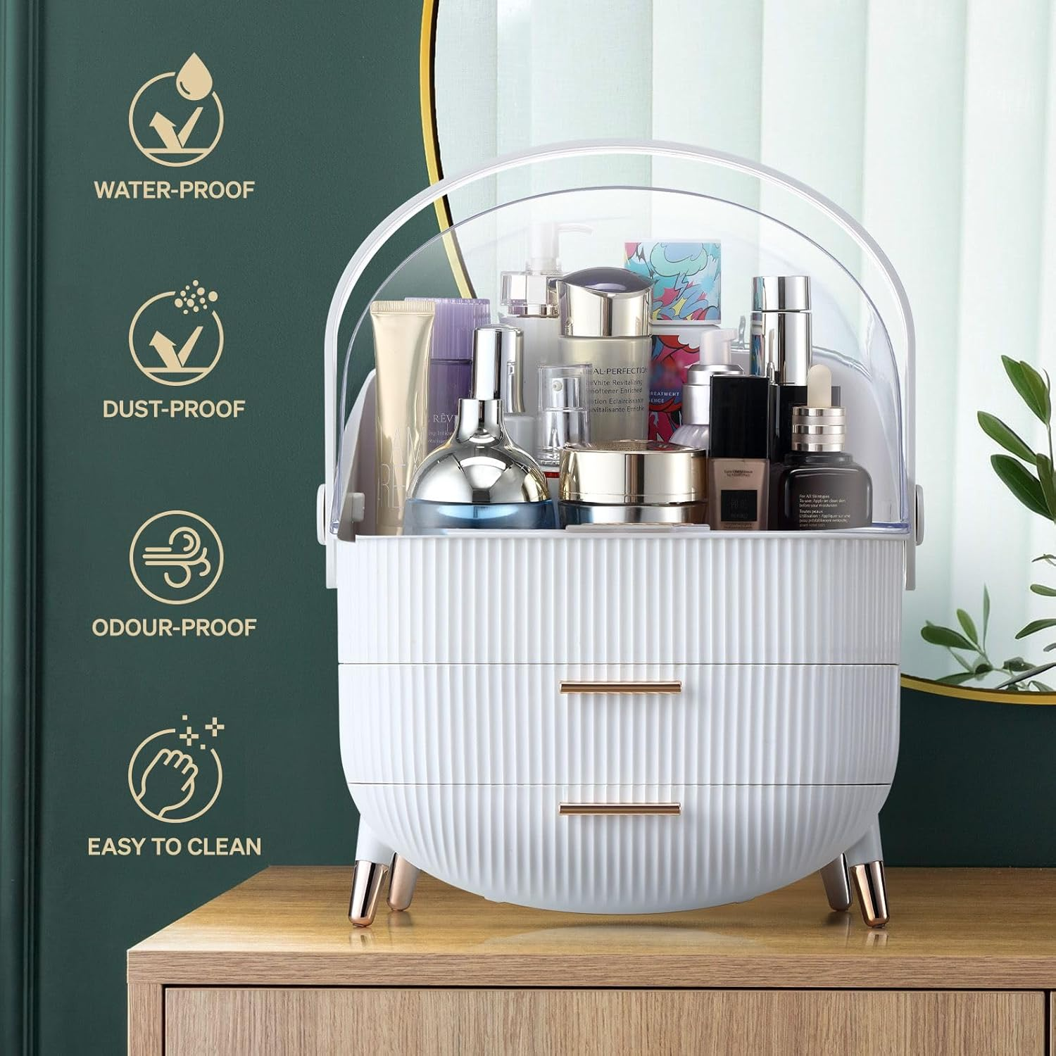 Maxkon Makeup Organizer Drawer Storage Drawer Case, Portable Jewellery Box Stand Brush Holder for Cosmetic Lipstick Skincare Display image number 1