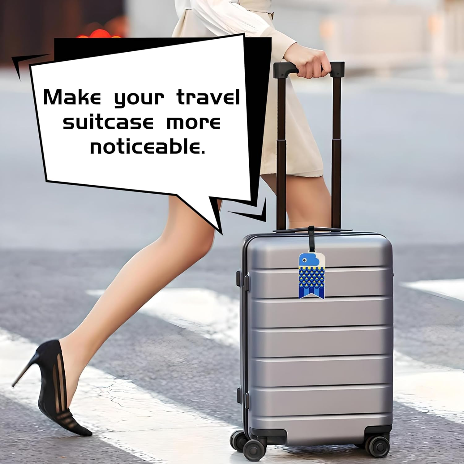 ANINIUCN Japanese Koinobori and Octopus Luggage Tags &ndash; 2-Pack Silicone ID Bag Tags for Travel Accessories &ndash; Perfect for Teens & Adults - Octopus image number 5