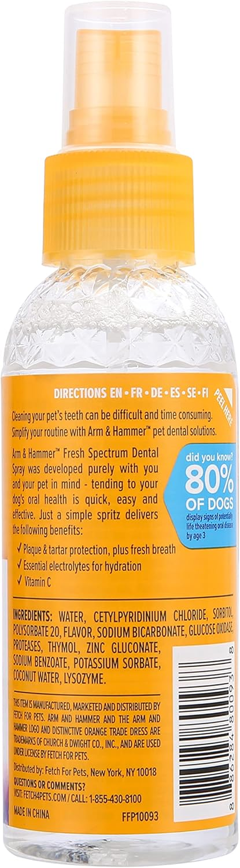 ARM & HAMMER Fresh Spectrum Coconut Mint Dog Dental Spray, 118Ml, Best Dental Care for Dogs, Removes Plaque & Tartar, Freshens Breath, Gum & Teeth Cleaning, No Brushing, Easy to Use Pet Oral Hygiene image number 6