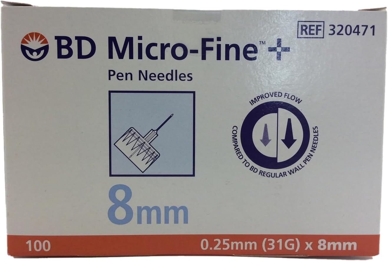 Becon Dickinson 31 Guage Micro-Fine Pen Insulin Needle 100-Pieces, 0.25 Mm X 8 Mm Size image number 3