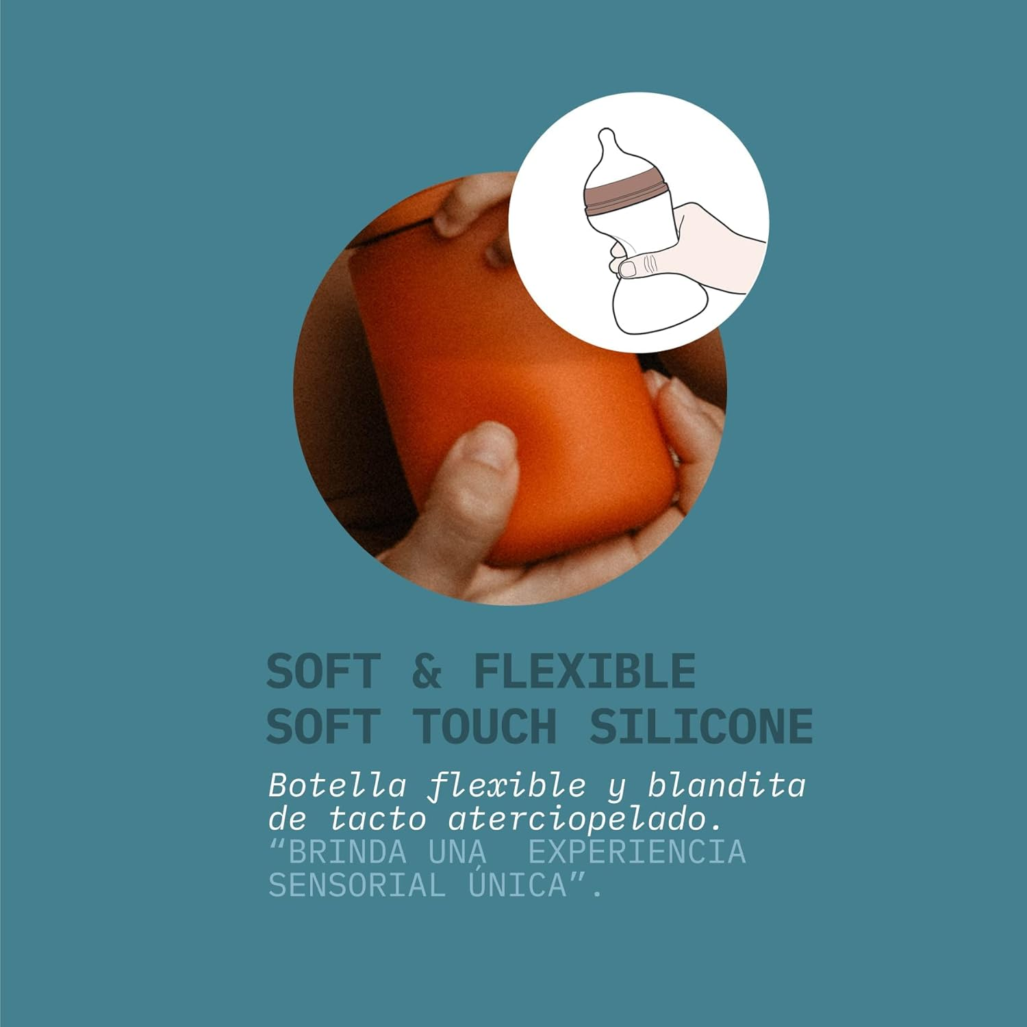 Suavinex All Silicone Bottle, Blue, 240 Ml Capacity image number 2