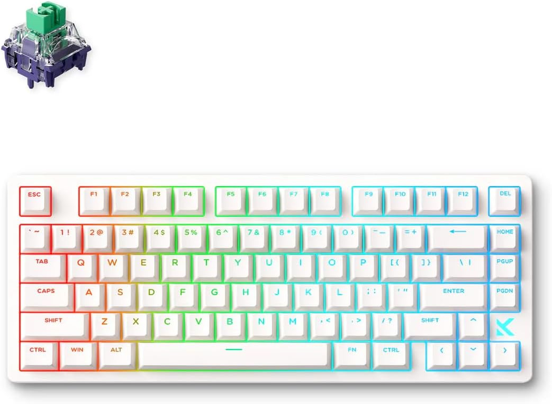 MCHOSE Jet 75 Hall Effect Rapid Trigger Mechanical Gaming Keyboard, 75% Magnetic Switch Adjustable Actuation 8K Hz Polling Rate, RGB Hot-Swap Wired Hyper-Fast Keyboard for PC - White