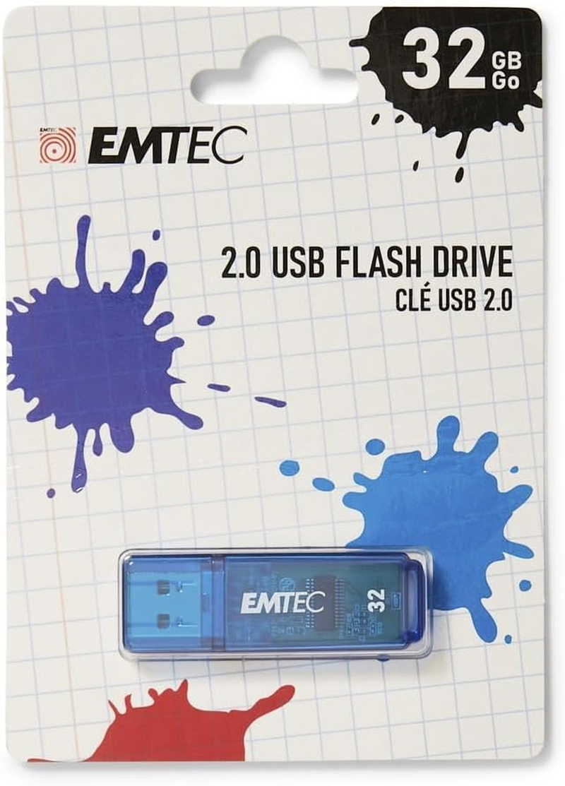 Emtec K100 32GB USB 2.0 Flash Drive, Blue