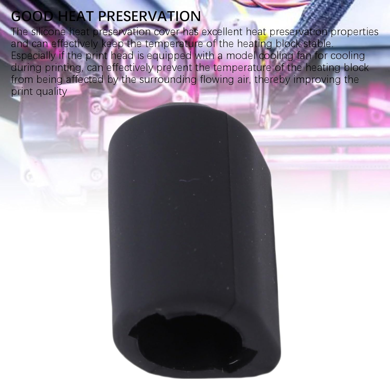 Cryfokt 5 Pcs 3D Printer Accessories Silicone Socks Heater Block Cover Fit for K2 Plus, Hi Combo, Hotend Part Insulate Protect Hot End Nozzle Print Head Silicone Cover image number 2