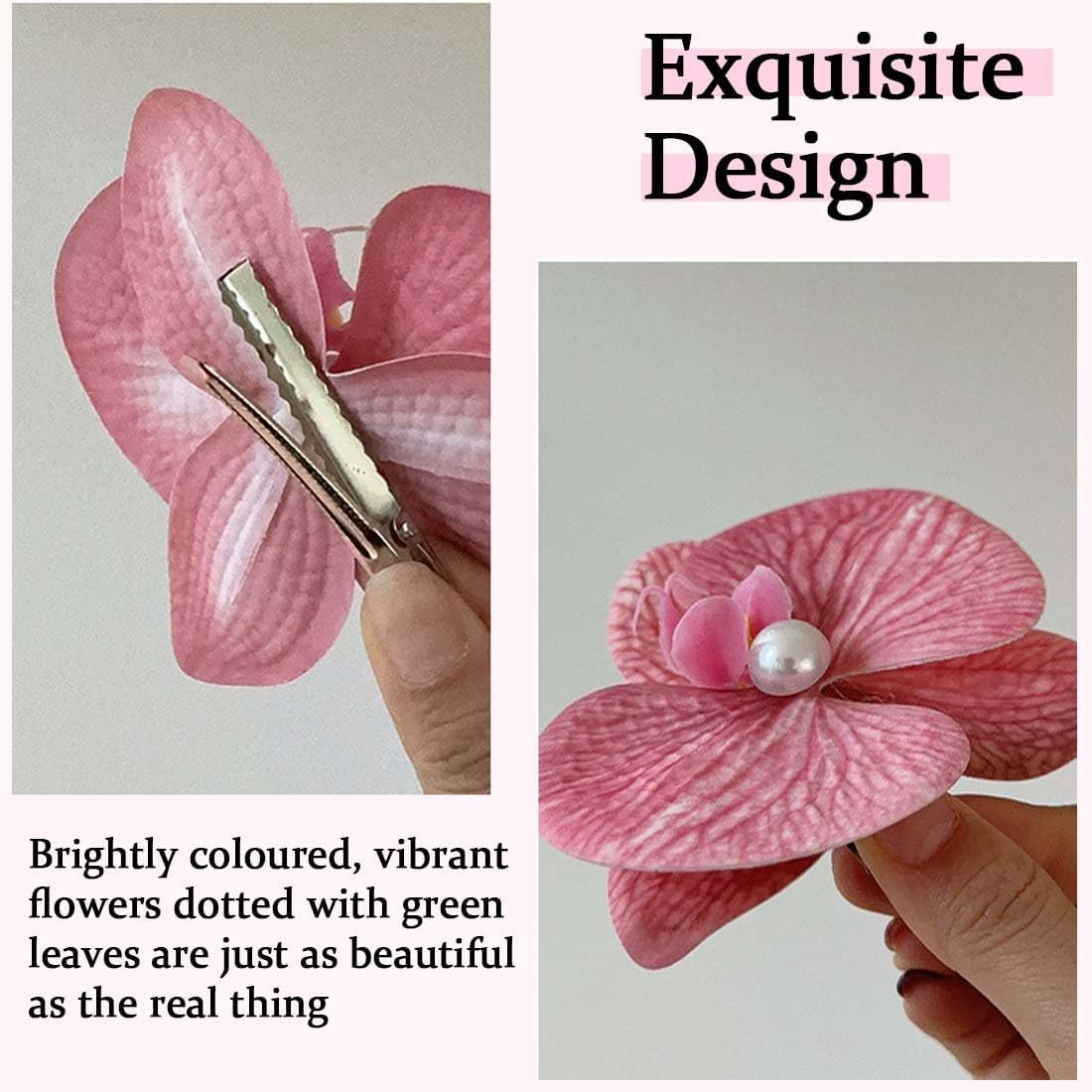 SULIUDAJI Pack of 4 Hair Clips Flower, Hawaiian Flower Hair Clips for Women, Plumeria Hibiscus Hair Clip, Hair Clips, Hawaiian Flower Hair Clips, Artificial Flower Clips for Holiday, Beach Party image number 5