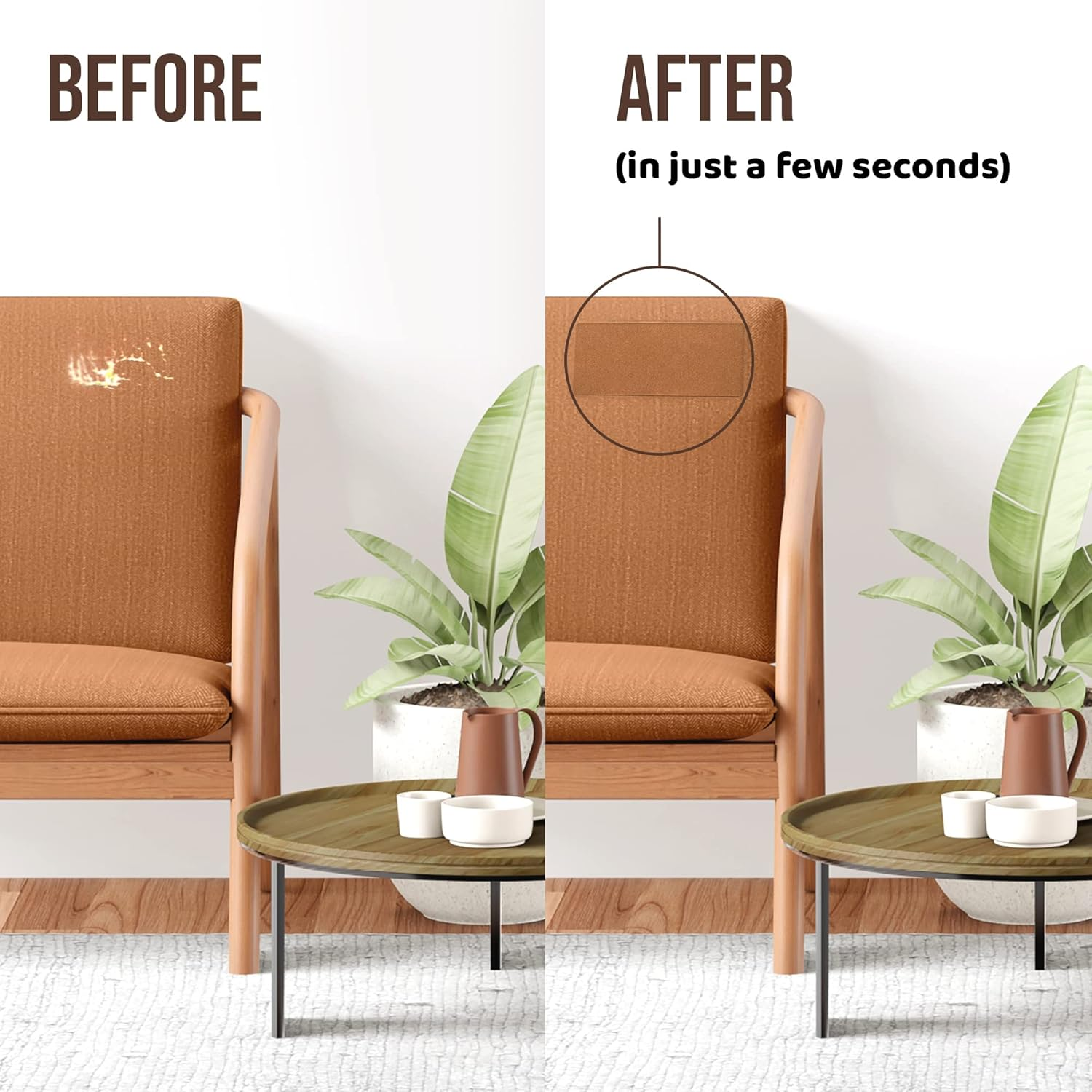 Brown Mastaplasta Self-Adhesive Premium Suede Repair Patches. Choose Size/Design. First-Aid for Sofas, Car Seats, Handbags, Jackets image number 2