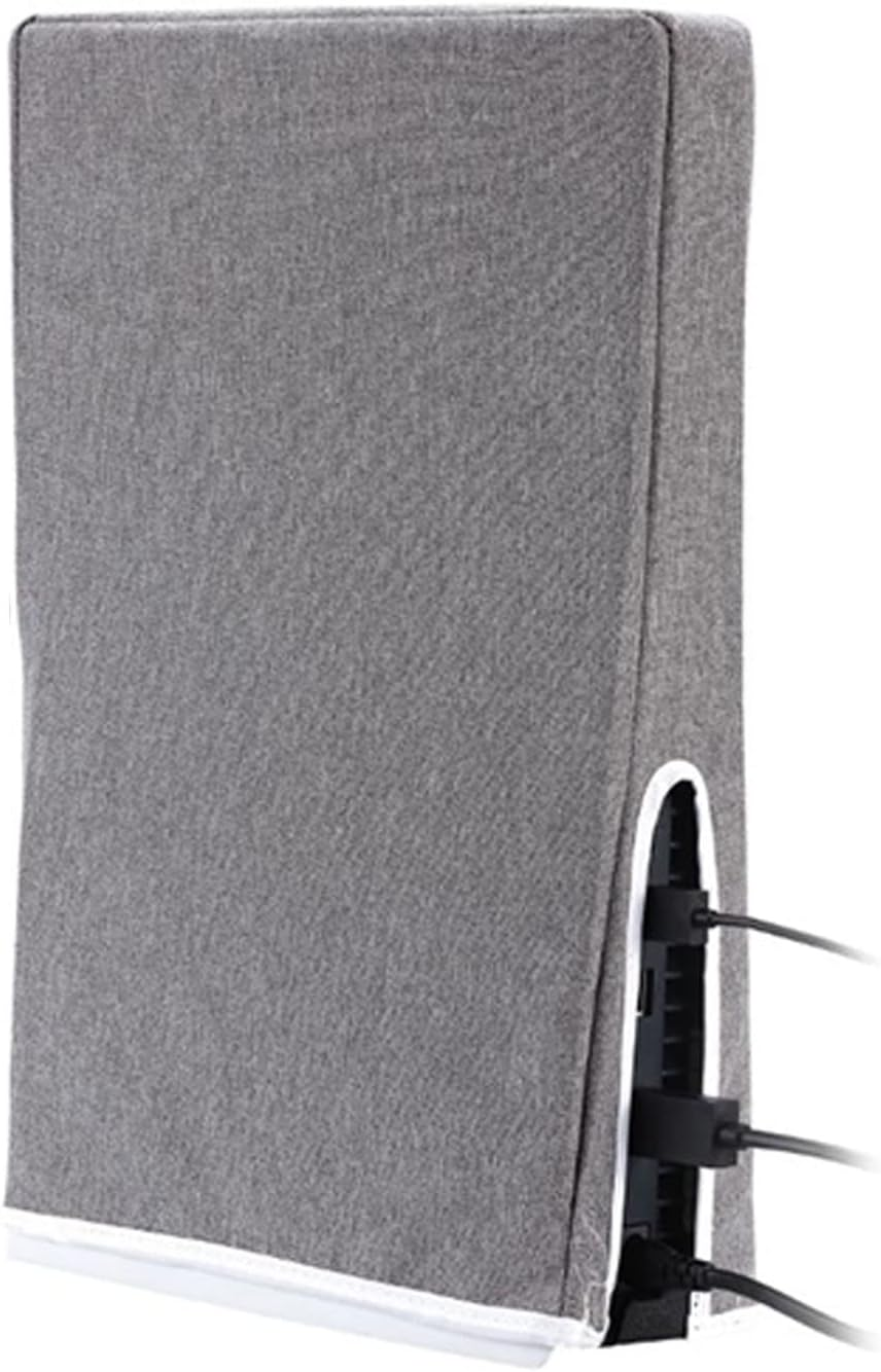 Dust Cover for PS5, Oxford Cloth anti Scratch Waterproof Dust Case for PS5, Game Console Vertical Dust Cover Replacement for Home Gaming Room (Gray)