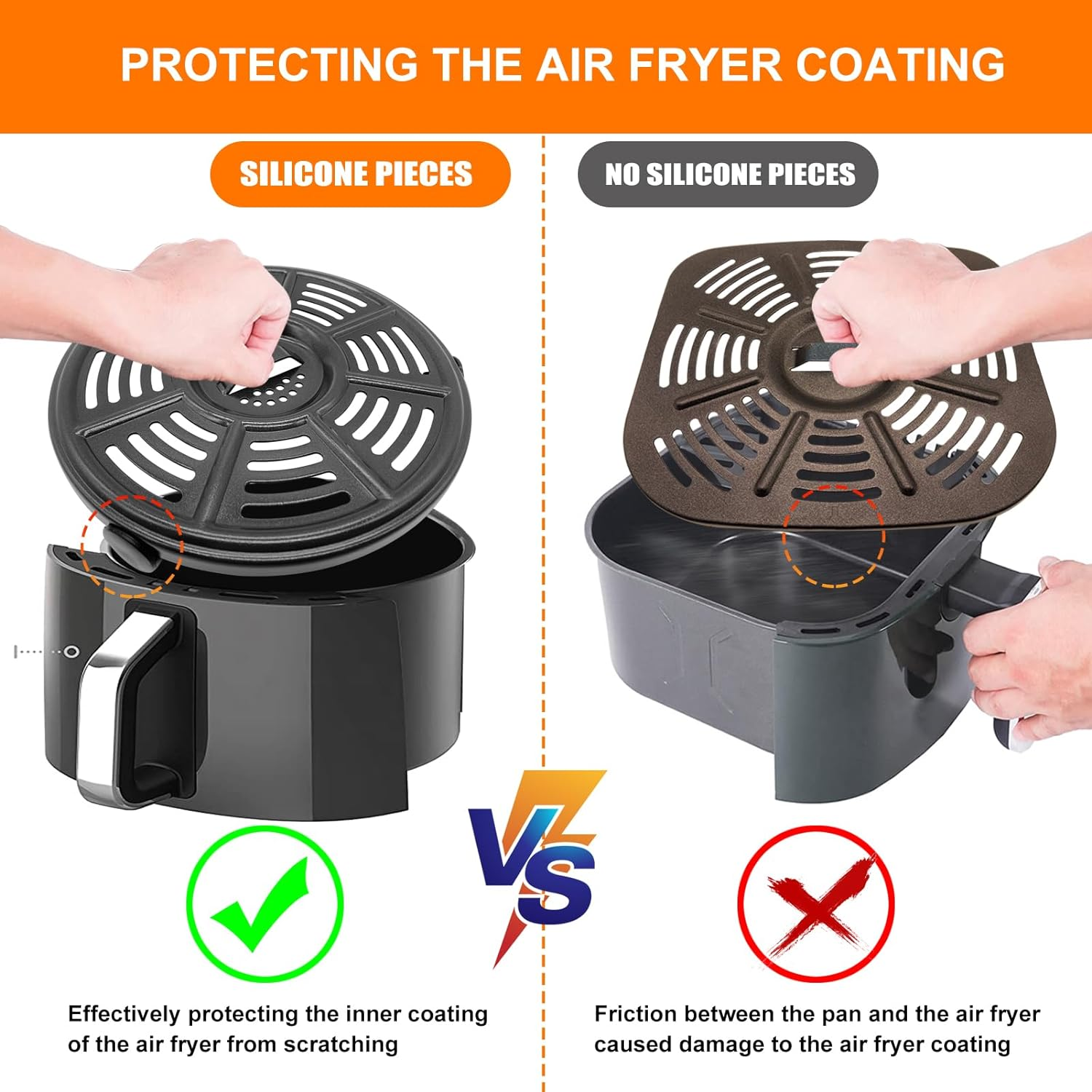 Air Fryer Accessories for Ninja AF101 AF161 AF150 Air Fryer, 8.2'' round Food Grade Air Fryer Grill Pan Grill Plate Crisper Plate Replacement Parts Tray Rack Compatible Ninja Foodie Pressure Cooker
