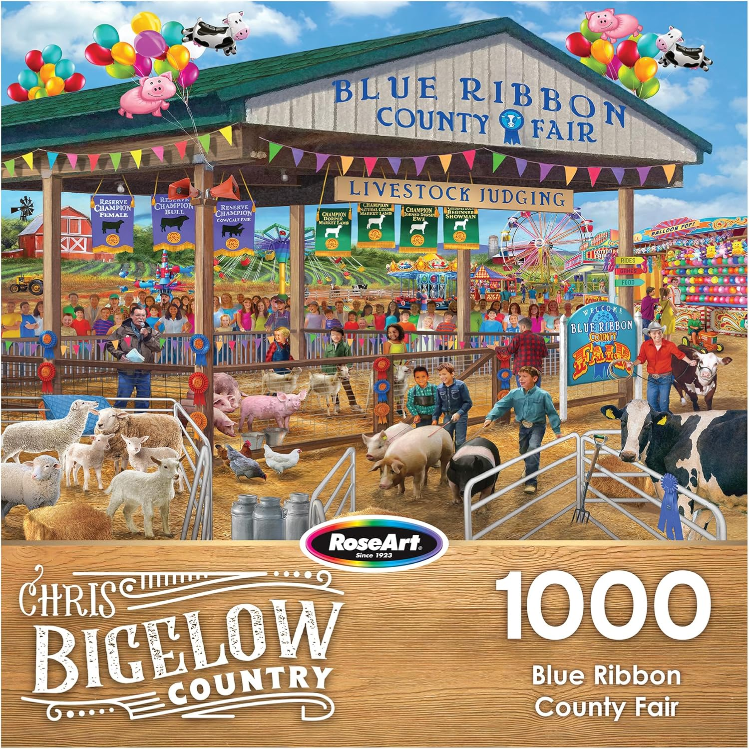 Chris Bigelow 1000 PC Jigsaw Puzzle - Blue Ribbon County Fair image number 2