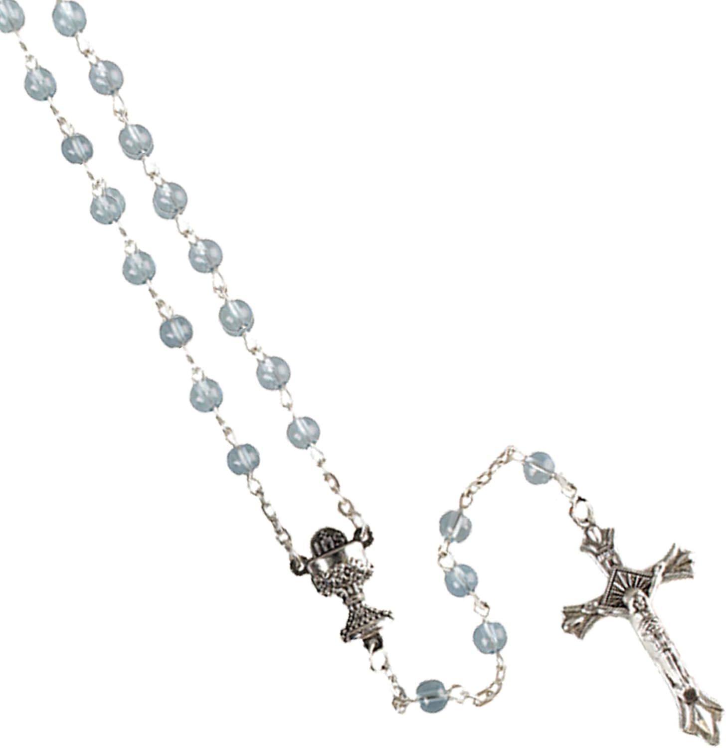 Widdle Gifts First Holy Communion Clear Rosary with Colourful Purse Keepsake image number 3