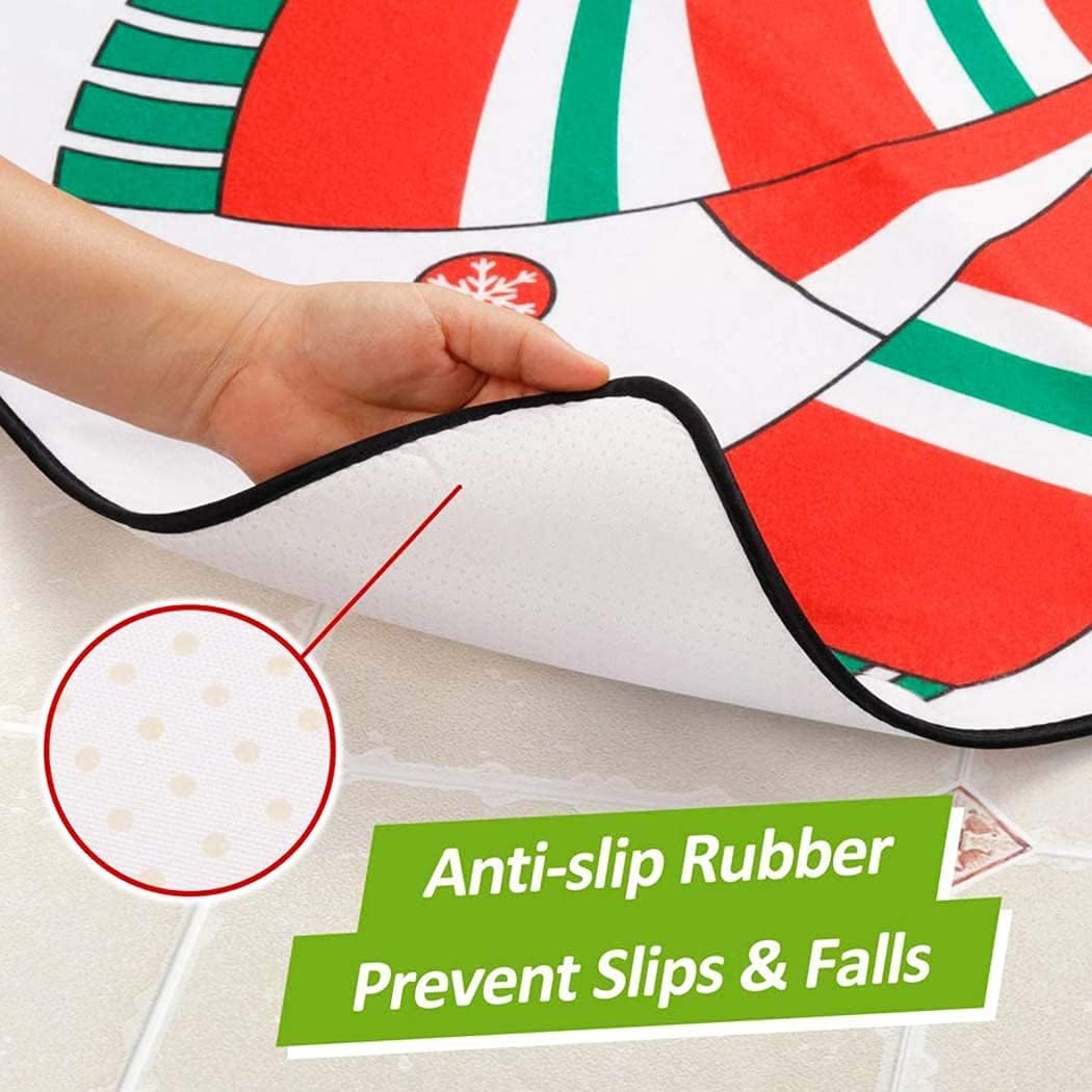 Christmas Decorations,H HOME-MART Christmas Toilet Seat Cover and Rug Set Tank Lid Covers Tissue Box Cover Xmas Decorations Funny Bathroom Santa Claus Snowman Elf Festival Decor image number 4